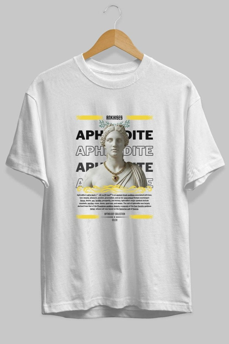 Aphrodite 1 ön Baskılı Oversize t-shirt Erkek Kadın %100 Pamuk Bisiklet Yaka tişort - Cilexi
