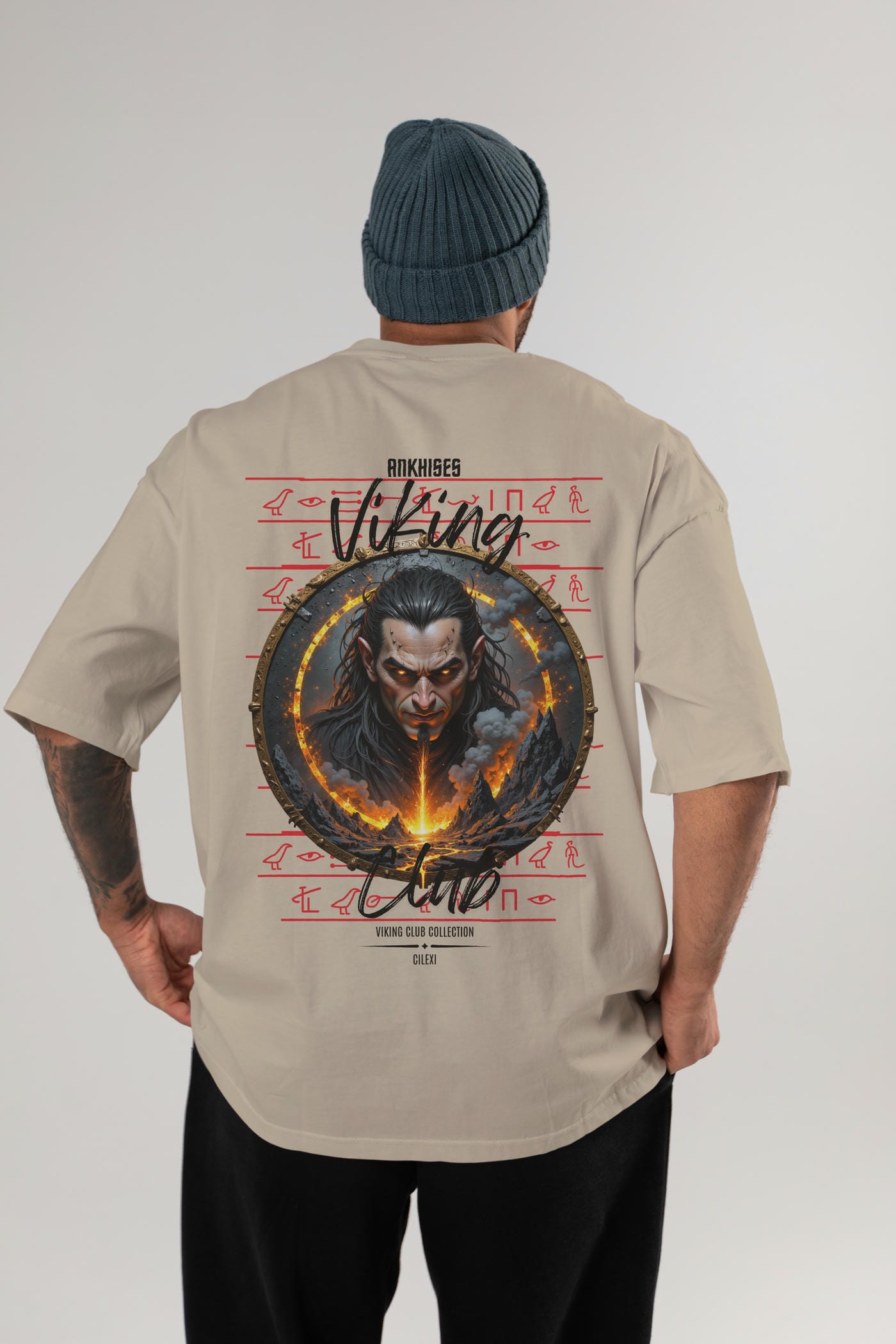Loke 2 Arka Baskılı Oversize t-shirt Erkek Kadın %100 Pamuk Bisiklet Yaka tişort