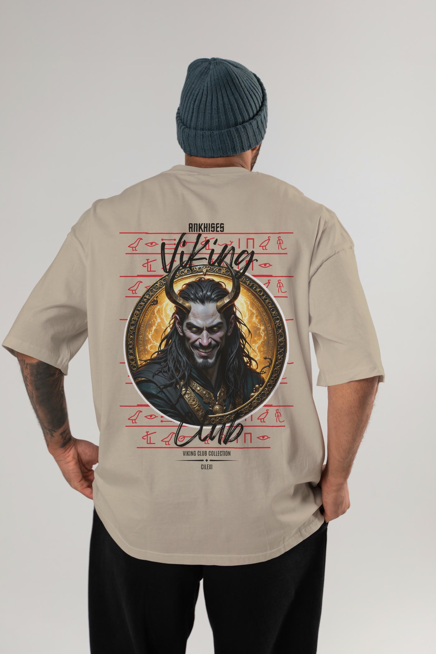 Loke 1 Baskılı Oversize t-shirt Erkek Kadın %100 Pamuk Bisiklet Yaka tişort