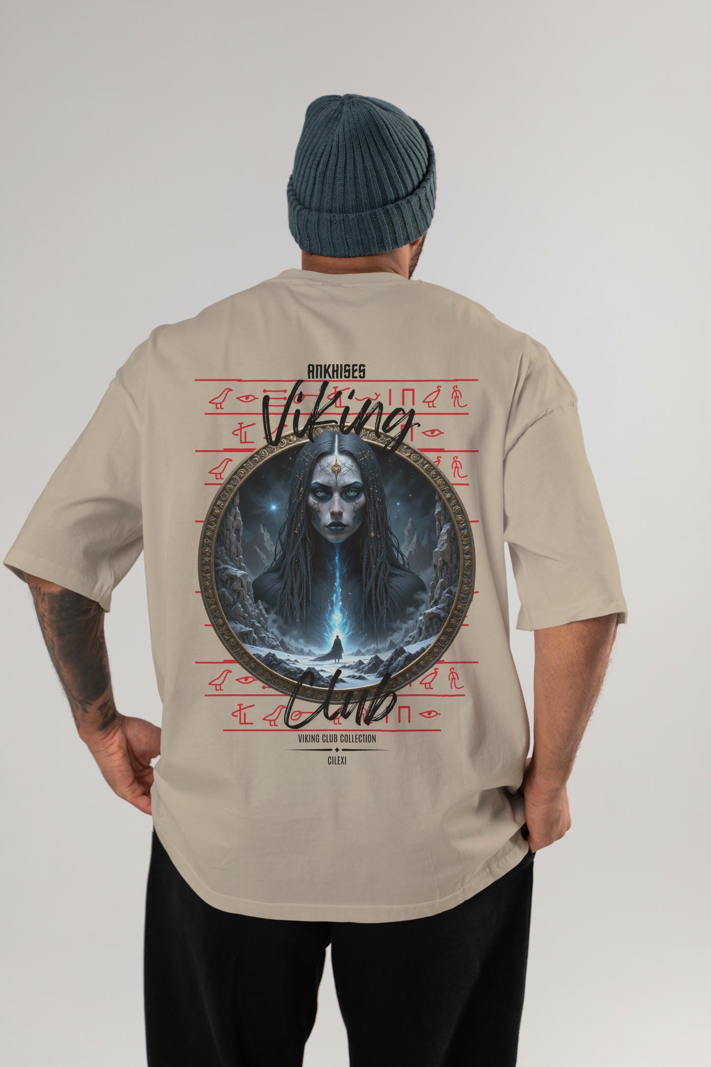Viking Mitolojisi Serisi 11 Arka Baskılı Oversize t-shirt Erkek Kadın %100 Pamuk Bisiklet Yaka tişort