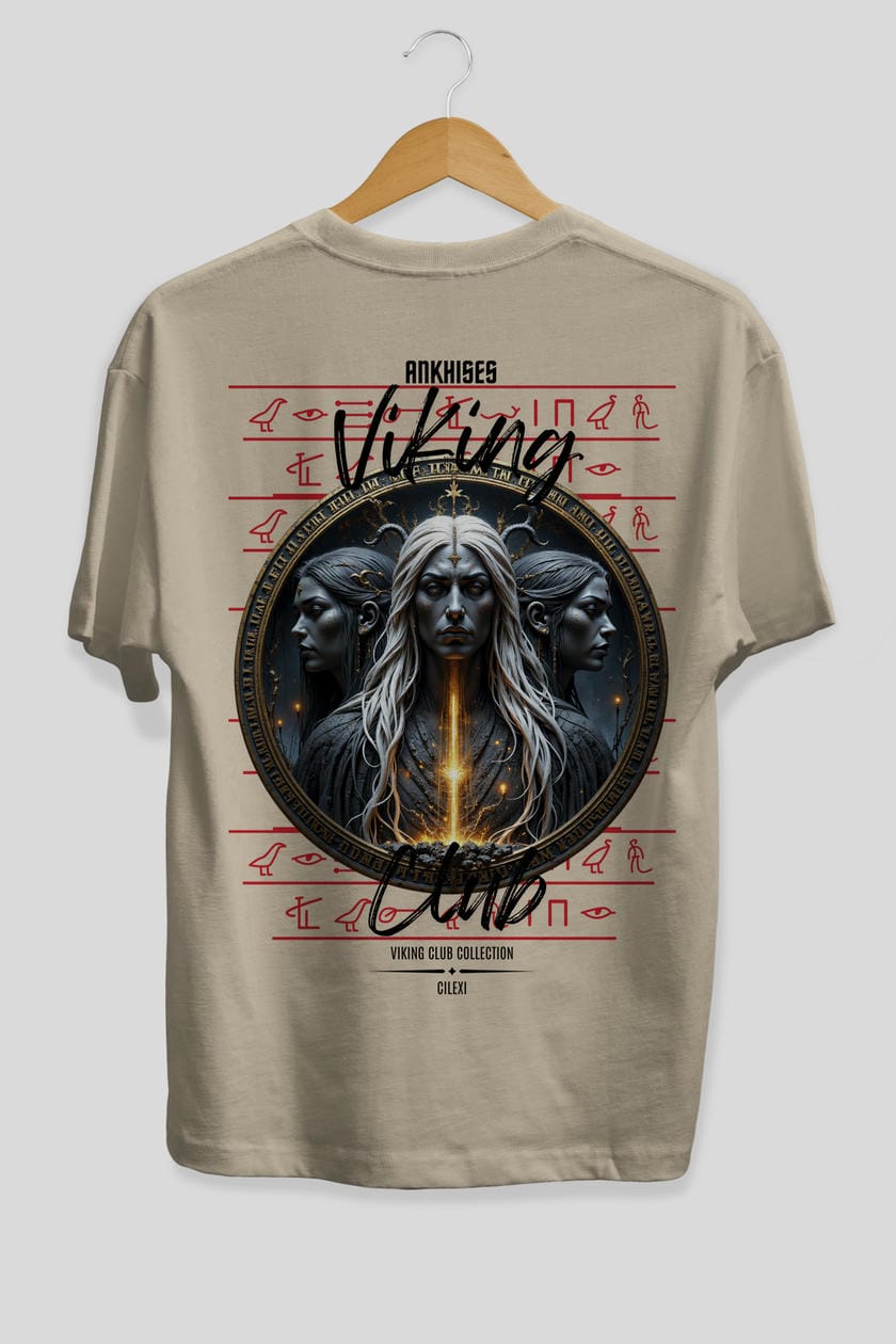 Viking Mitolojisi Serisi 24 Arka Baskılı Oversize t-shirt Erkek Kadın %100 Pamuk Bisiklet Yaka tişort