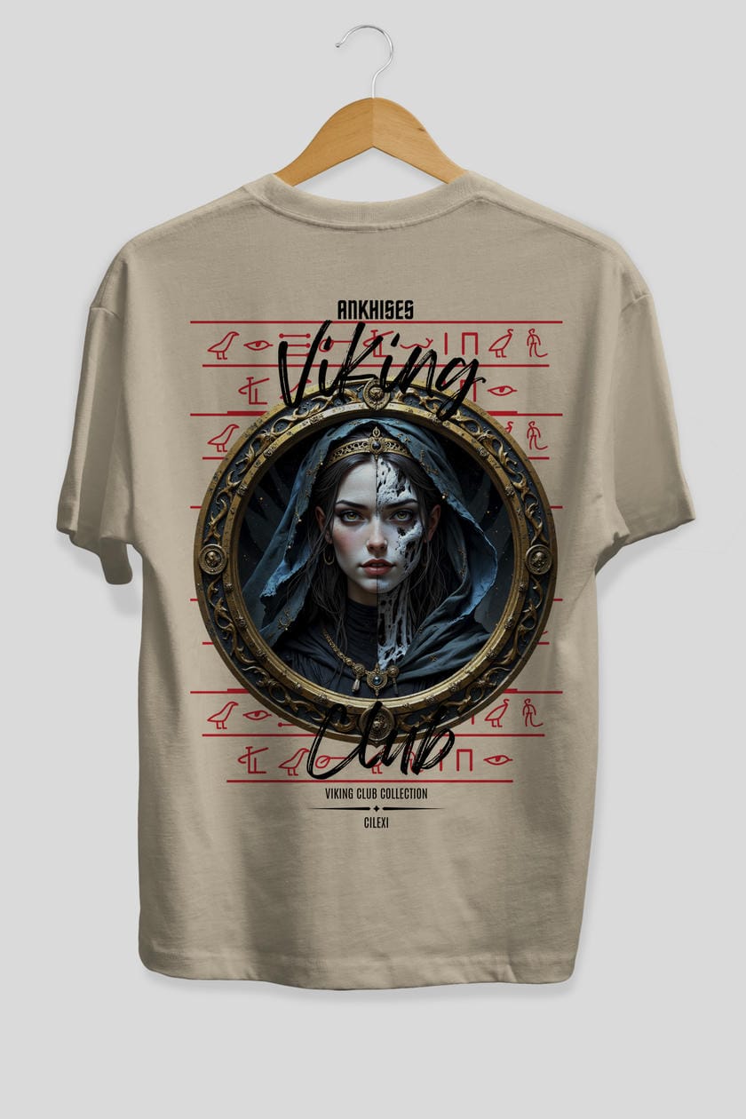 Viking Mitolojisi Serisi 10 Arka Baskılı Oversize t-shirt Erkek Kadın %100 Pamuk Bisiklet Yaka tişort
