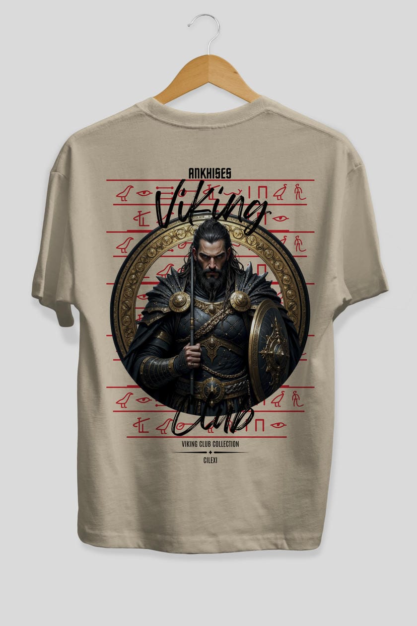 Viking Mitolojisi Serisi 6 Arka Baskılı Oversize t-shirt Erkek Kadın %100 Pamuk Bisiklet Yaka tişort