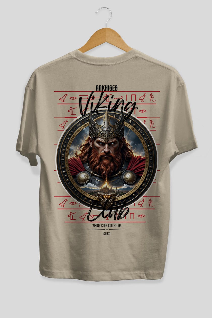 Thor 2 Arka Baskılı Oversize t-shirt Erkek Kadın %100 Pamuk Bisiklet Yaka tişort