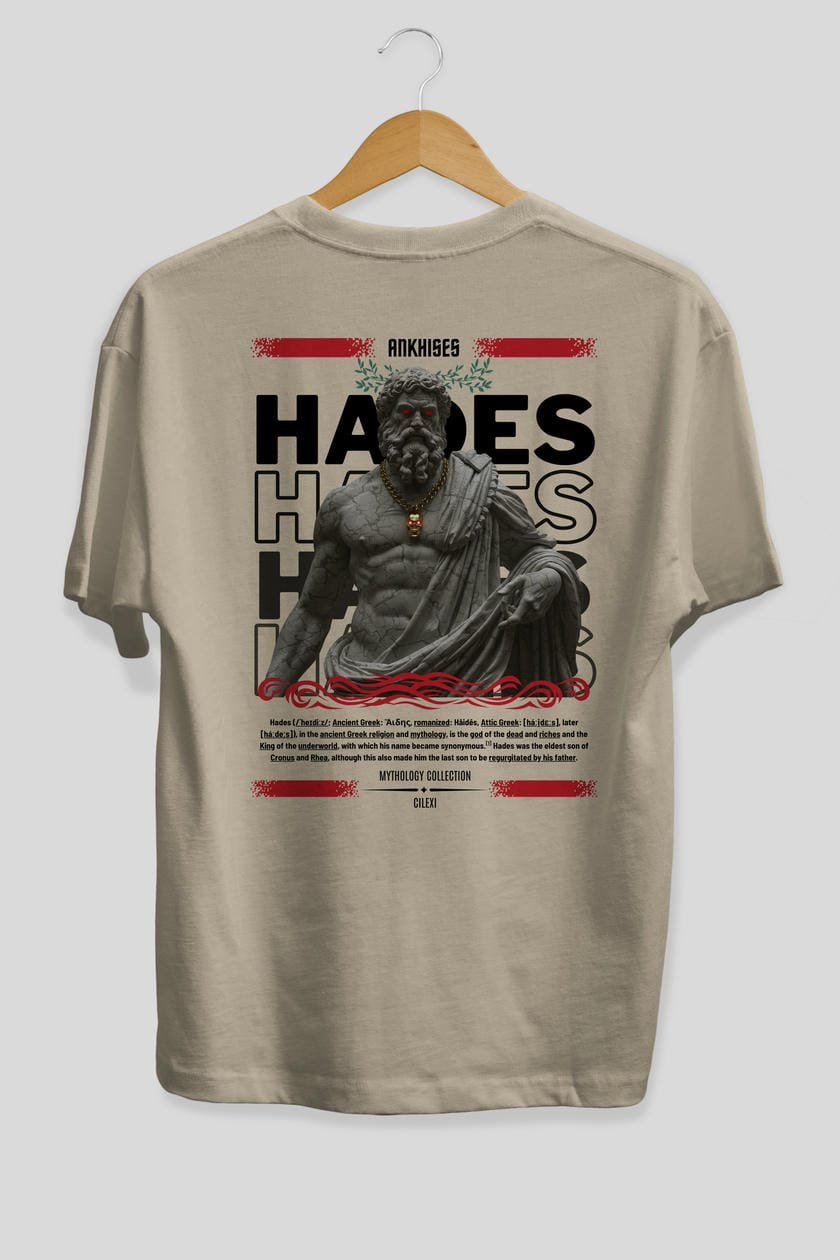 Hades 3 Arka Baskılı Oversize t-shirt Erkek Kadın %100 Pamuk Bisiklet Yaka tişort