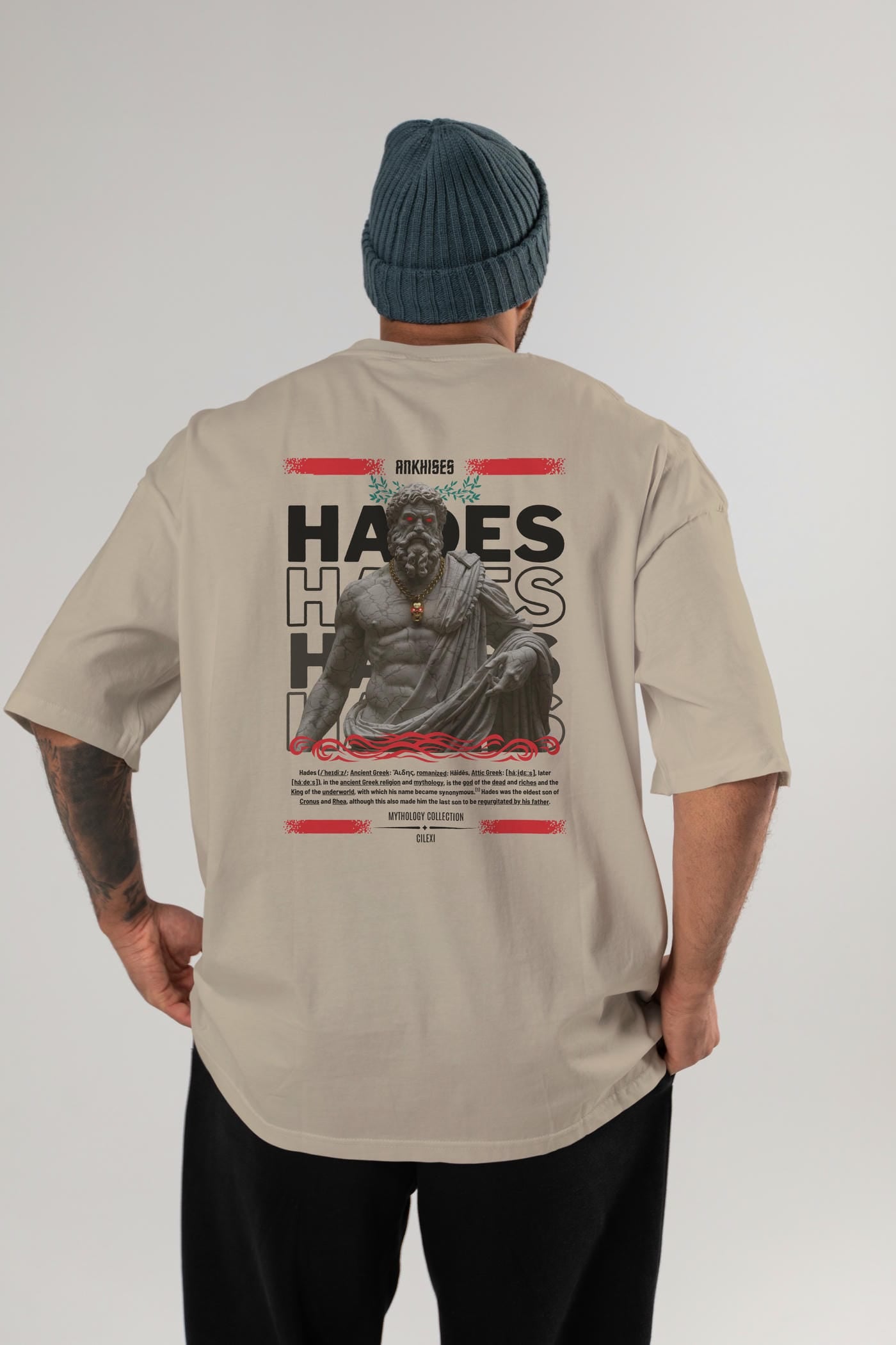 Hades 3 Arka Baskılı Oversize t-shirt Erkek Kadın %100 Pamuk Bisiklet Yaka tişort