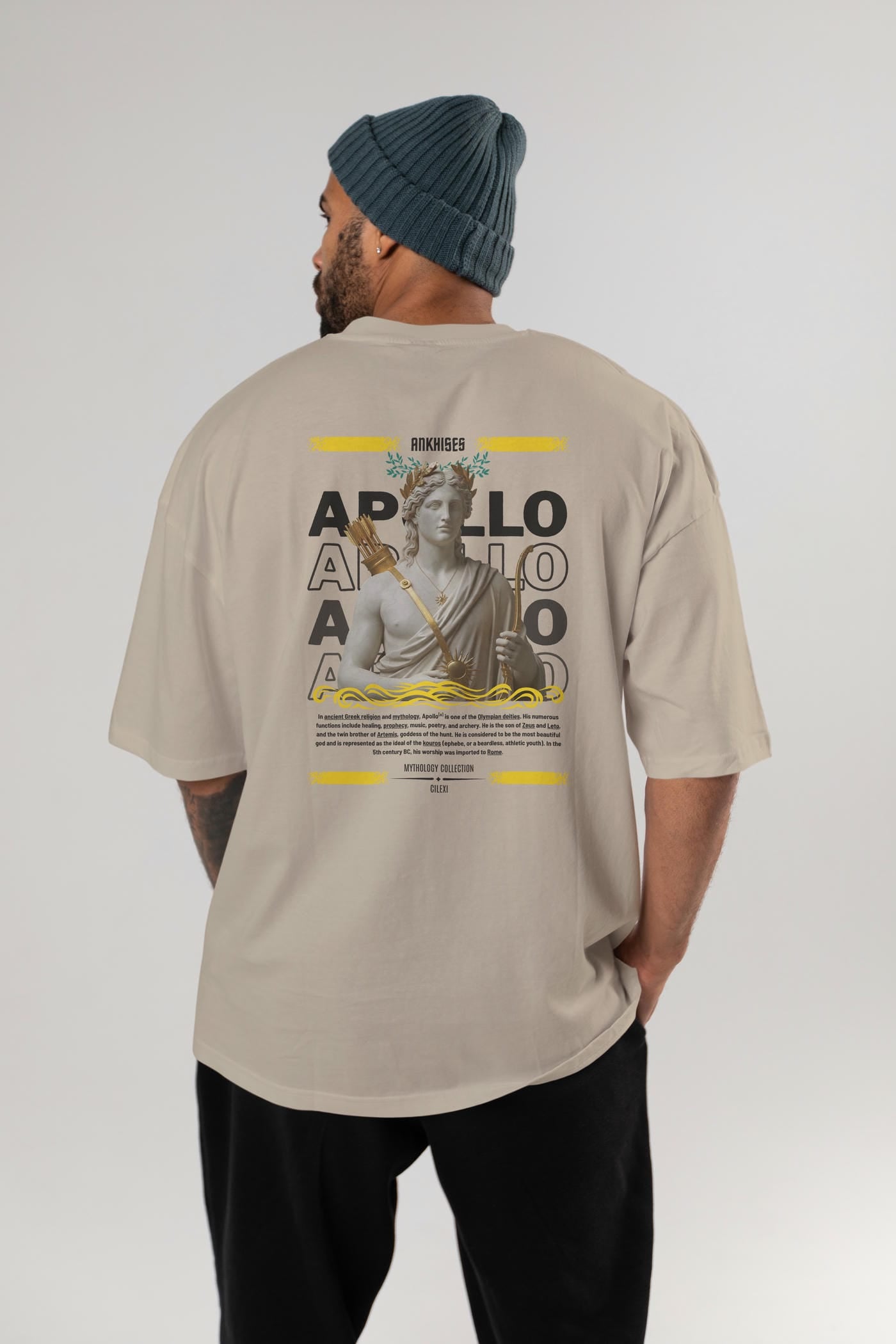 Apollo 2 Arka Baskılı Oversize t-shirt Erkek Kadın %100 Pamuk Bisiklet Yaka tişort