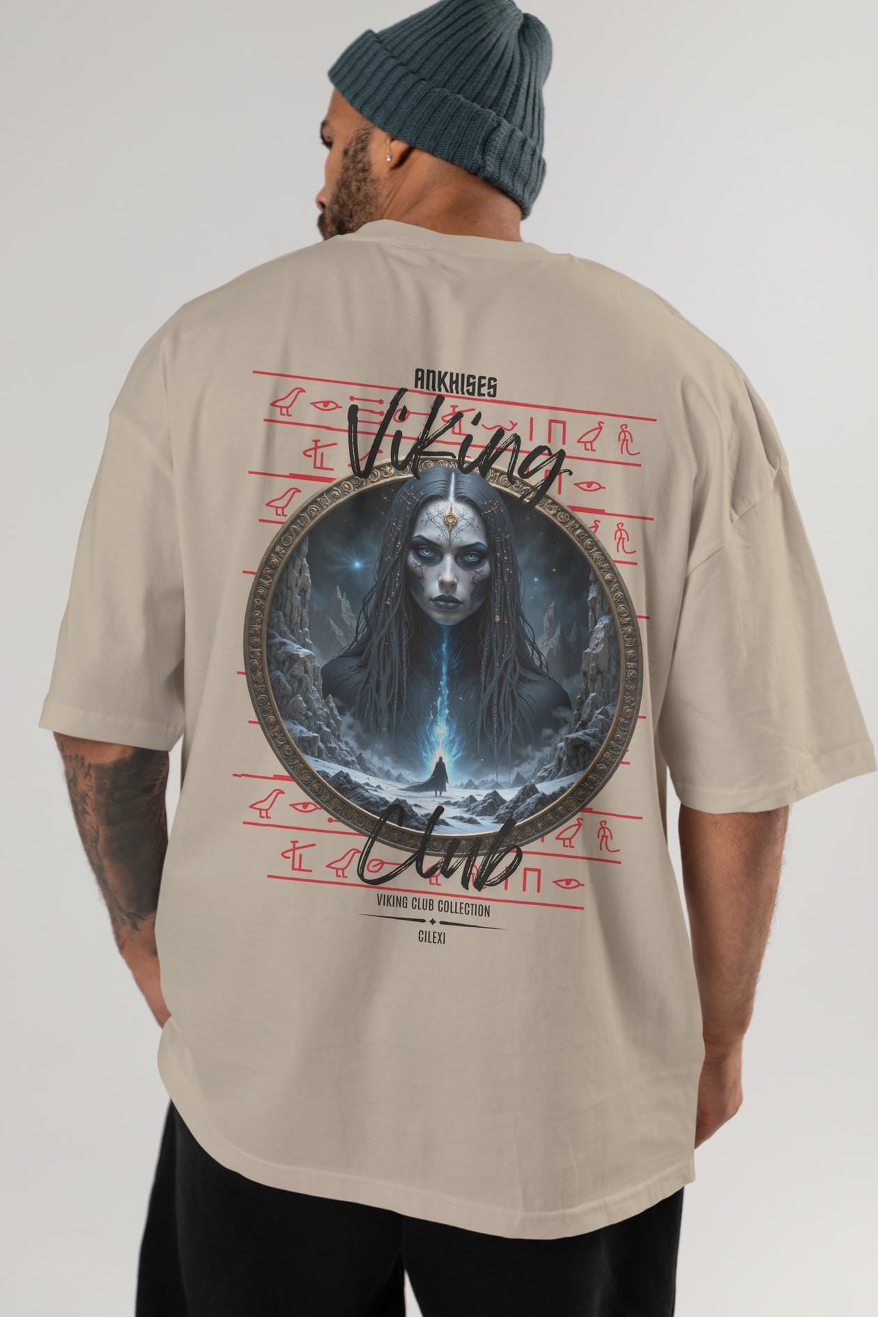 Viking Mitolojisi Serisi 11 Arka Baskılı Oversize t-shirt Erkek Kadın %100 Pamuk Bisiklet Yaka tişort