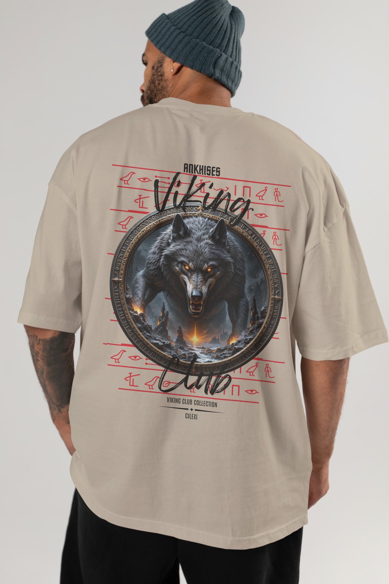 Viking Mitolojisi Serisi 28 Arka Baskılı Oversize t-shirt Erkek Kadın %100 Pamuk Bisiklet Yaka tişort