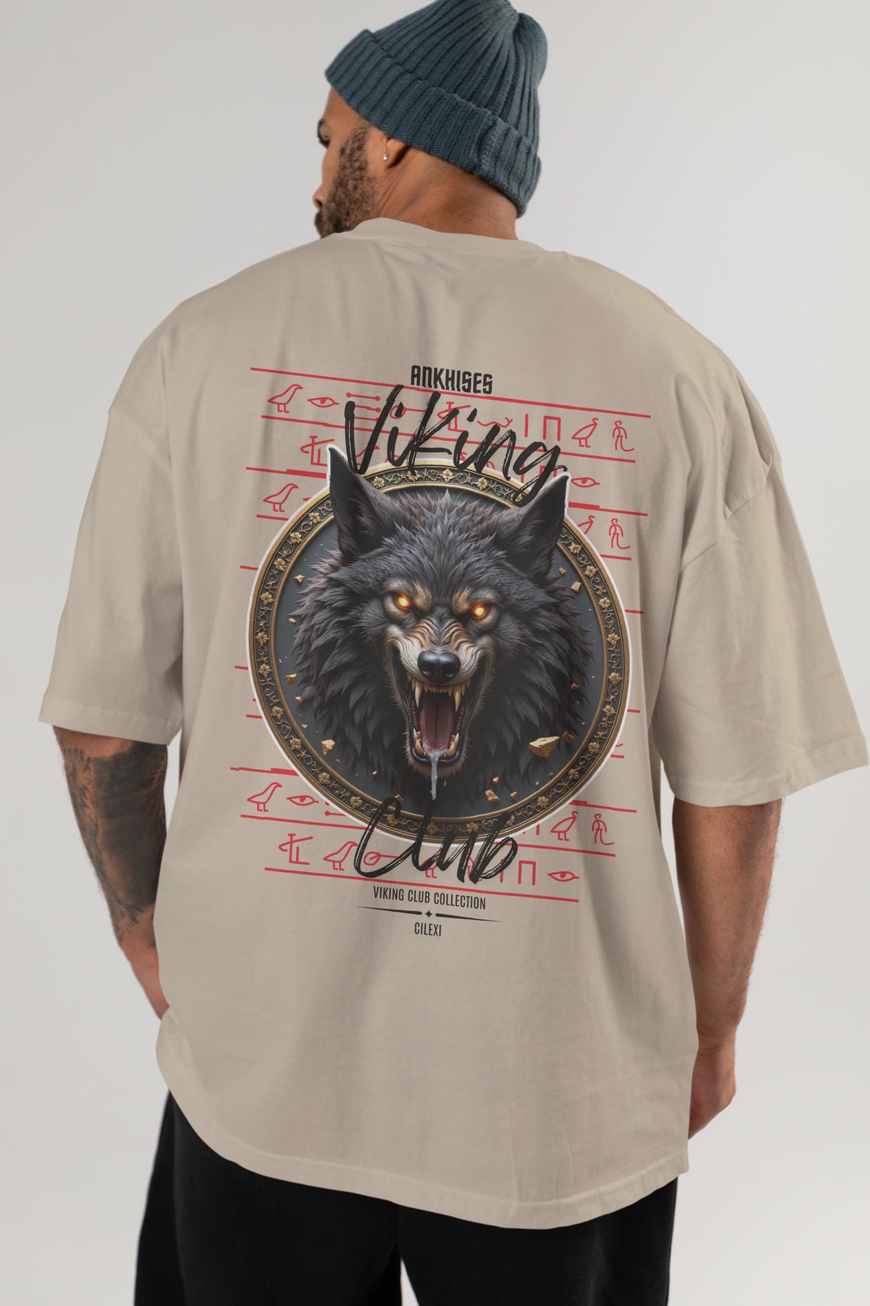 Viking Mitolojisi Serisi 27 Arka Baskılı Oversize t-shirt Erkek Kadın %100 Pamuk Bisiklet Yaka tişort