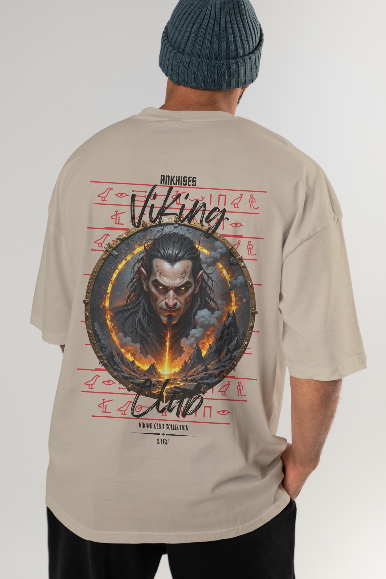 Loke 2 Arka Baskılı Oversize t-shirt Erkek Kadın %100 Pamuk Bisiklet Yaka tişort