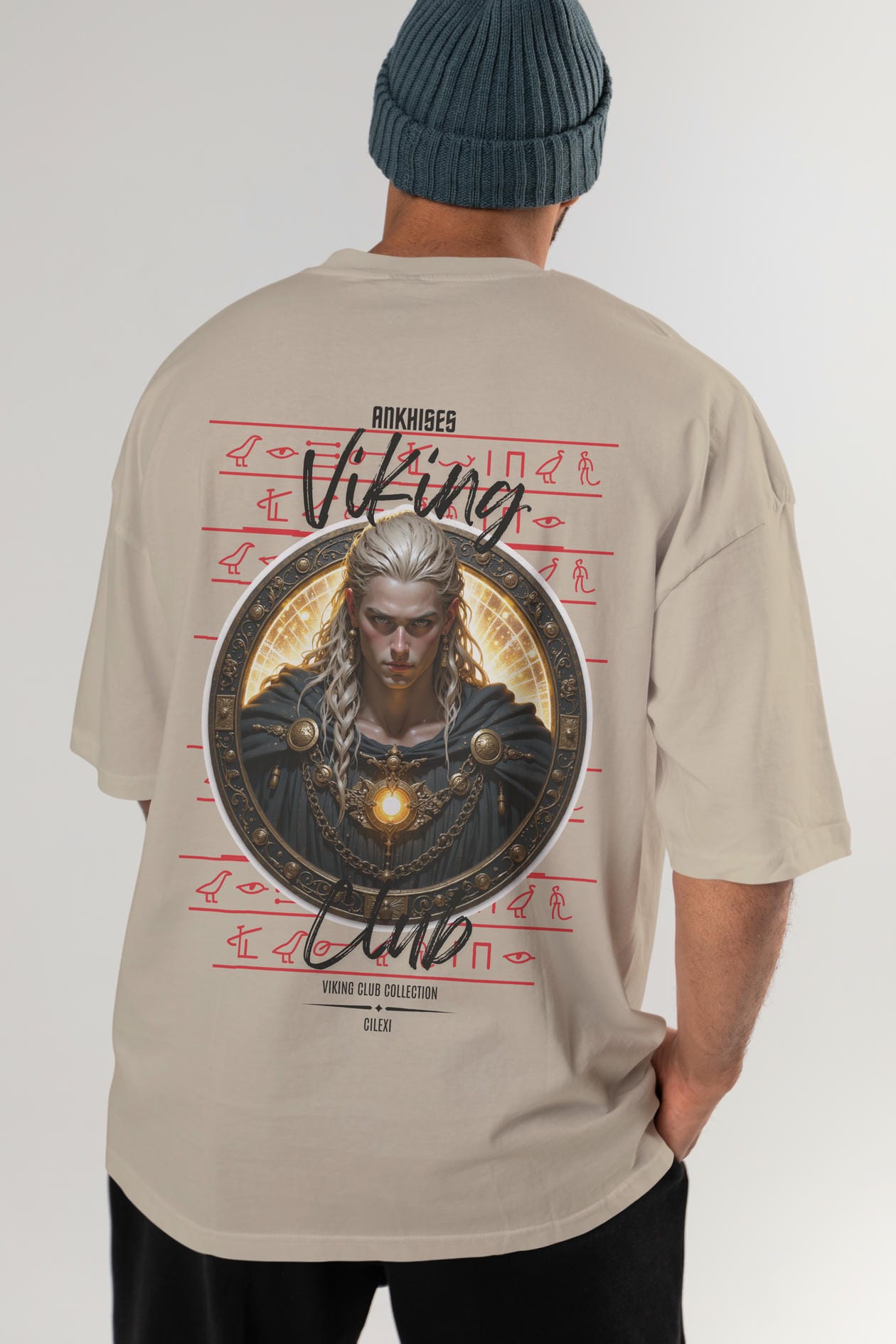 Viking Mitolojisi Serisi 14 Arka Baskılı Oversize t-shirt Erkek Kadın %100 Pamuk Bisiklet Yaka tişort