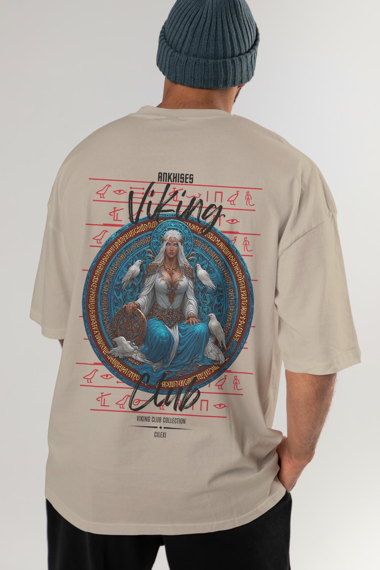 Frigg Baskılı Oversize t-shirt Erkek Kadın %100 Pamuk Bisiklet Yaka tişort