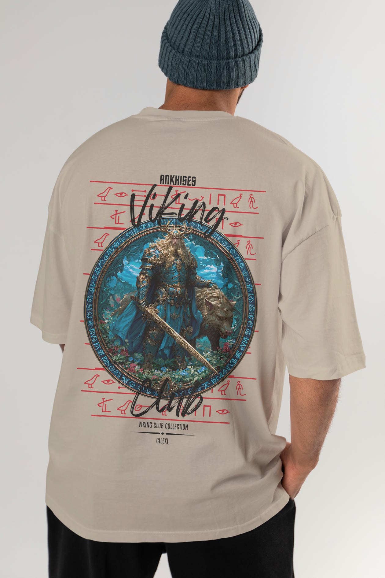 Freyr Baskılı Oversize t-shirt Erkek Kadın %100 Pamuk Bisiklet Yaka tişort
