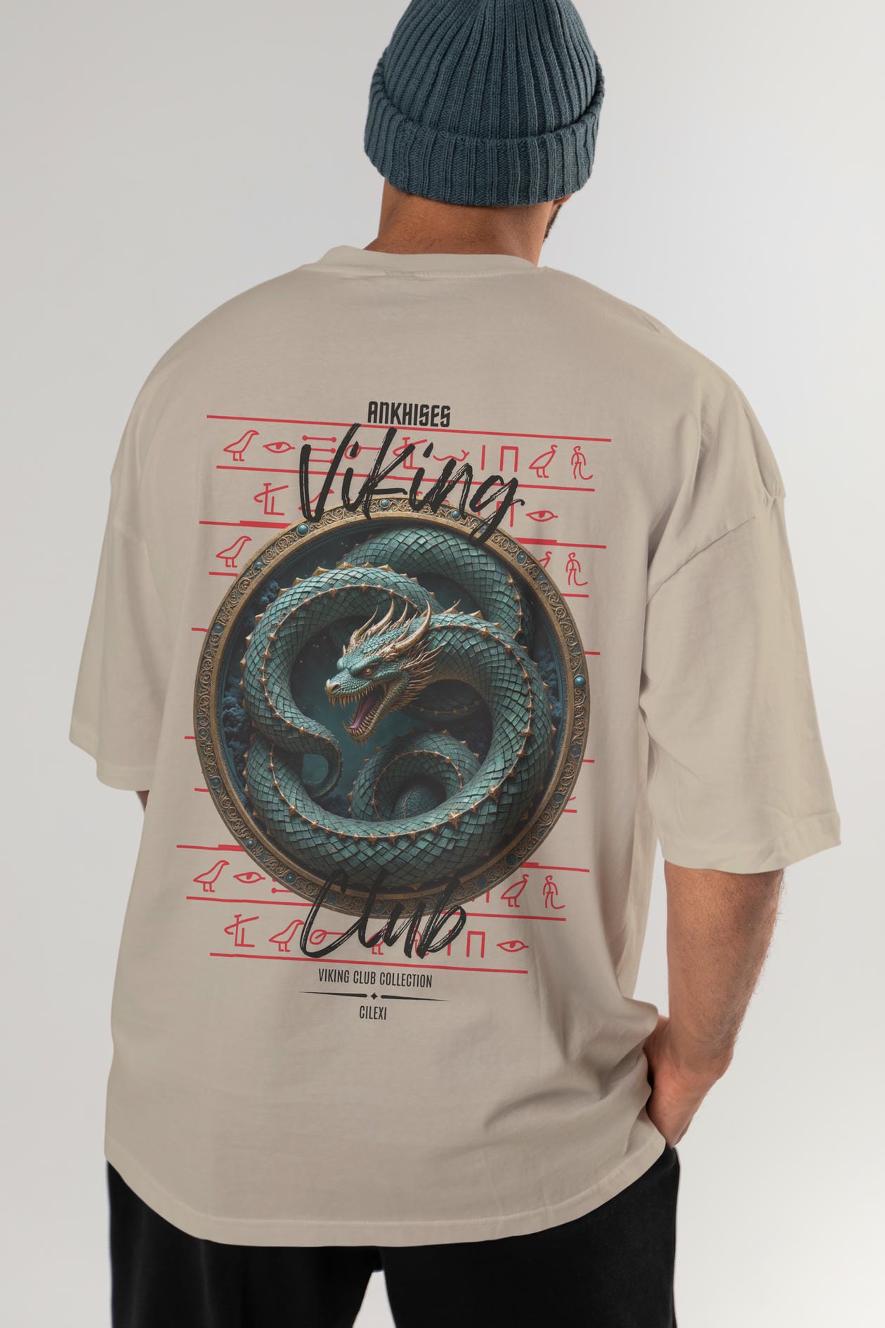 Viking Mitolojisi Serisi 25 Arka Baskılı Oversize t-shirt Erkek Kadın %100 Pamuk Bisiklet Yaka tişort
