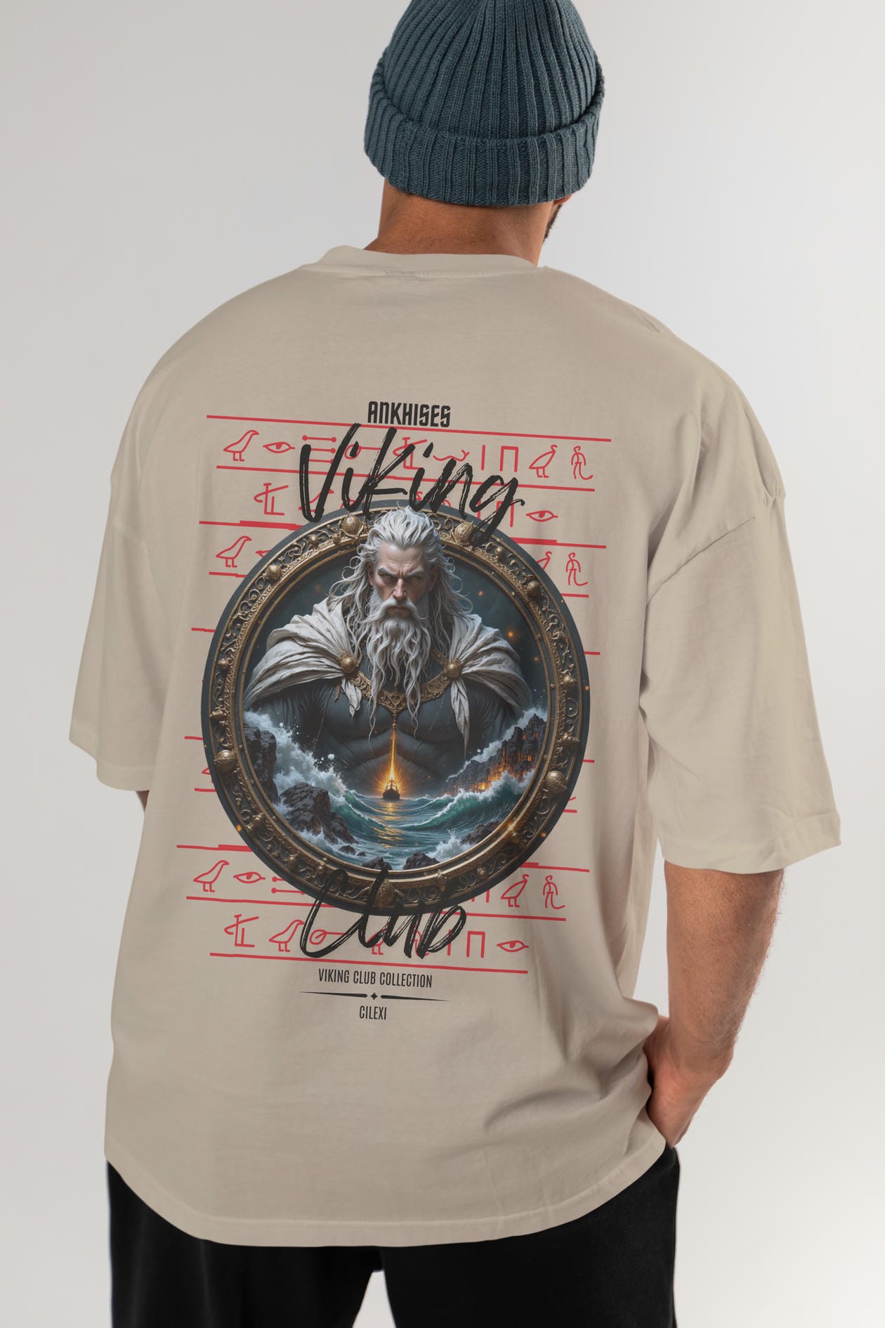 Viking Mitolojisi Serisi 13 Arka Baskılı Oversize t-shirt Erkek Kadın %100 Pamuk Bisiklet Yaka tişort