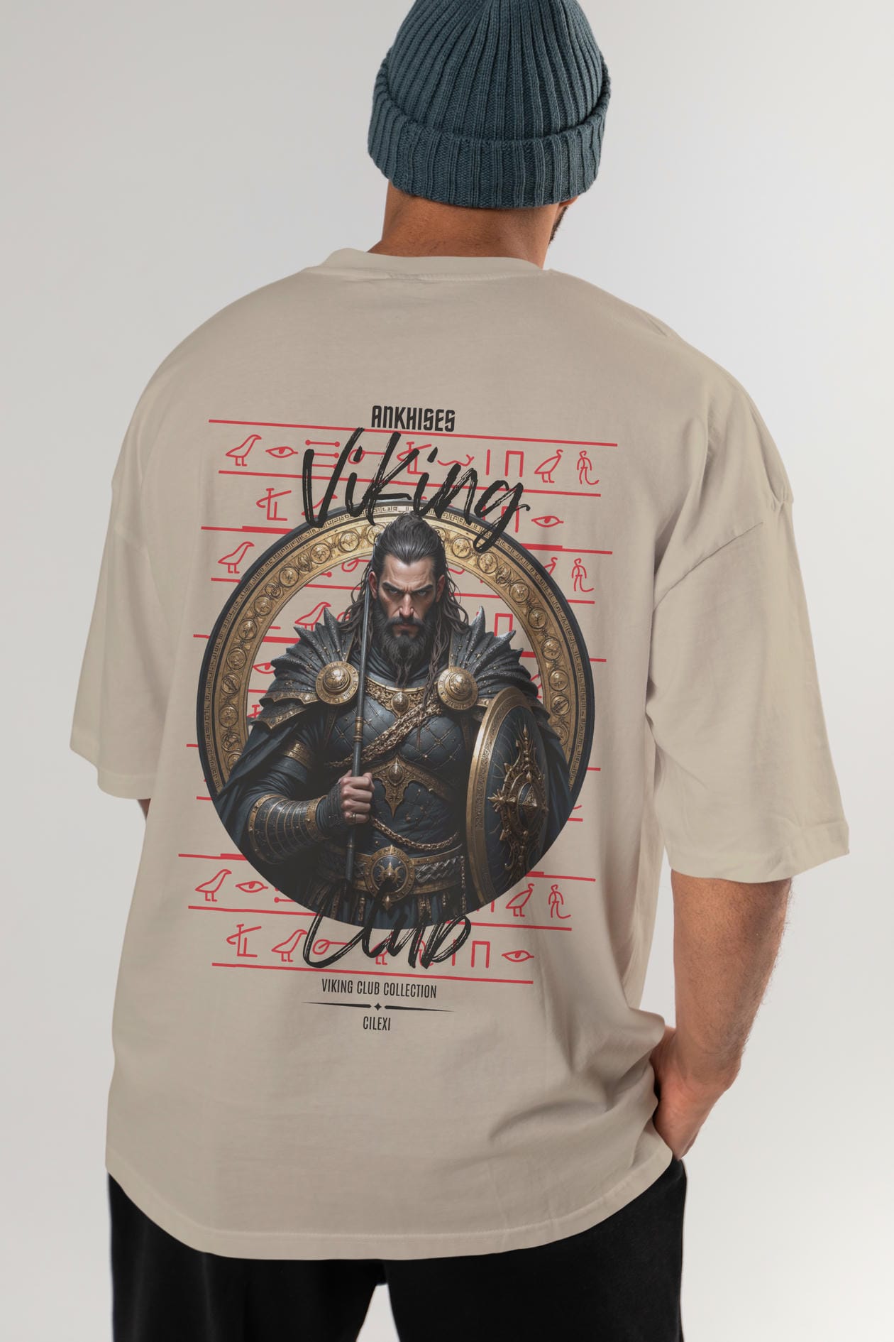Viking Mitolojisi Serisi 6 Arka Baskılı Oversize t-shirt Erkek Kadın %100 Pamuk Bisiklet Yaka tişort