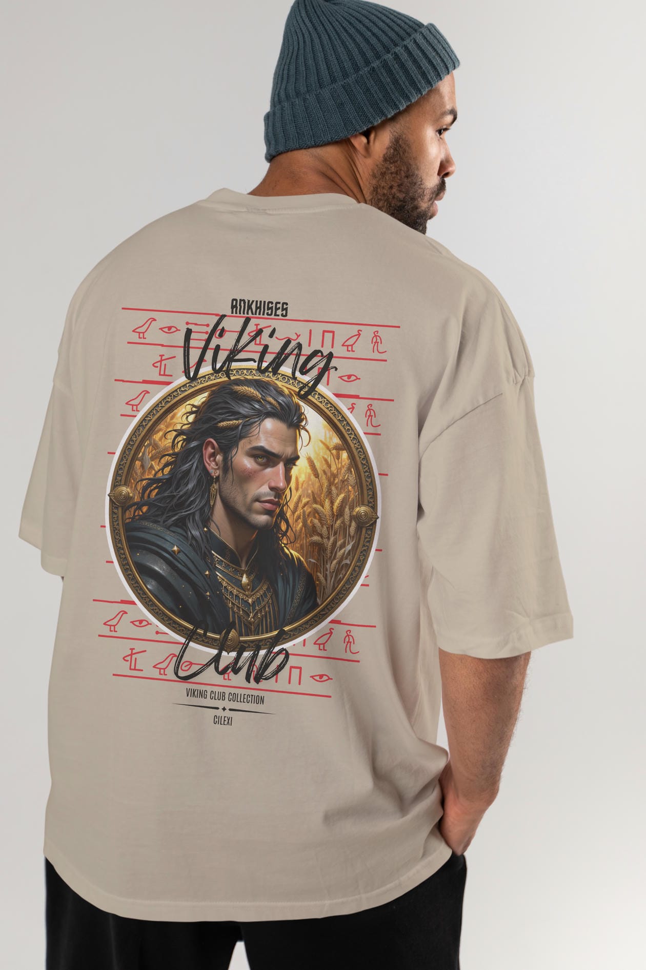 Viking Mitolojisi Serisi 2 Arka Baskılı Oversize t-shirt Erkek Kadın %100 Pamuk Bisiklet Yaka tişort