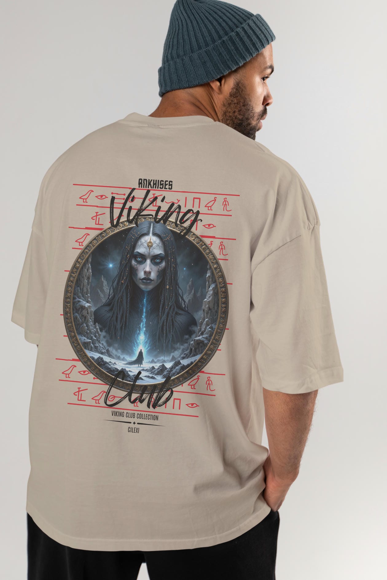 Viking Mitolojisi Serisi 11 Arka Baskılı Oversize t-shirt Erkek Kadın %100 Pamuk Bisiklet Yaka tişort