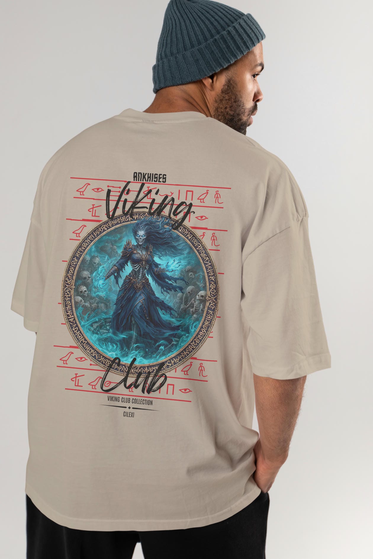 Hel Baskılı Oversize t-shirt Erkek Kadın %100 Pamuk Bisiklet Yaka tişort