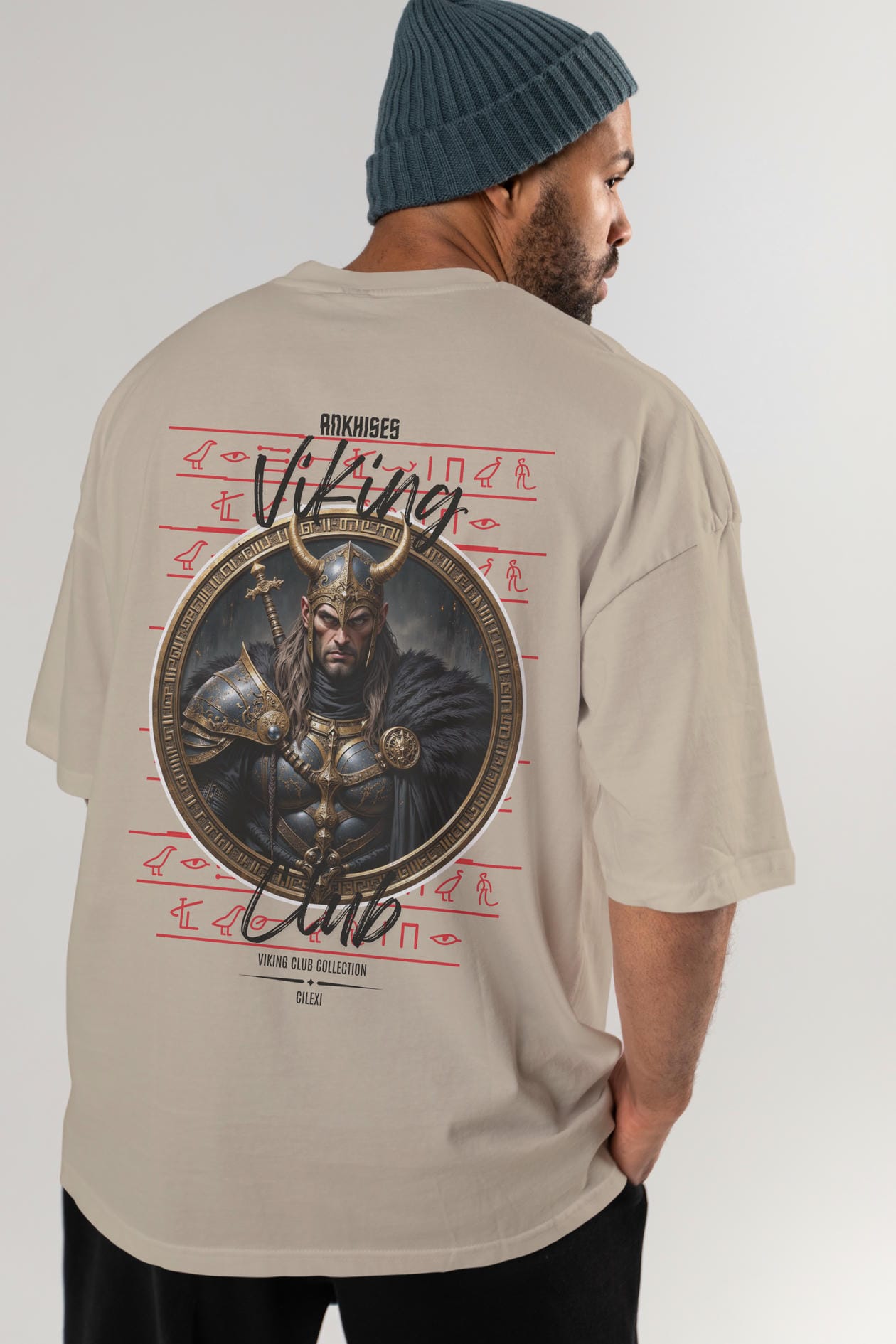 Viking Mitolojisi Serisi 21 Arka Baskılı Oversize t-shirt Erkek Kadın %100 Pamuk Bisiklet Yaka tişort