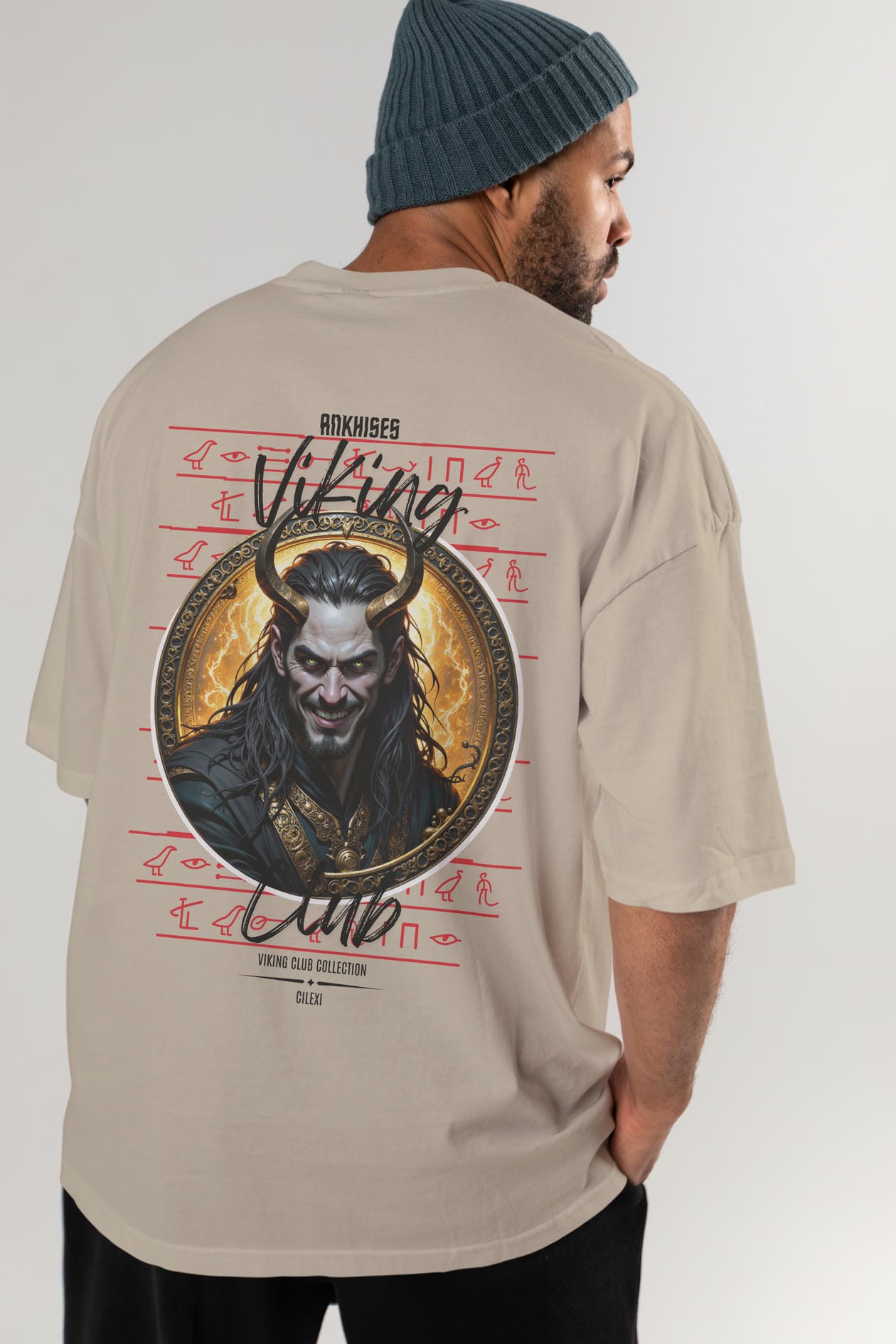 Loke 1 Baskılı Oversize t-shirt Erkek Kadın %100 Pamuk Bisiklet Yaka tişort