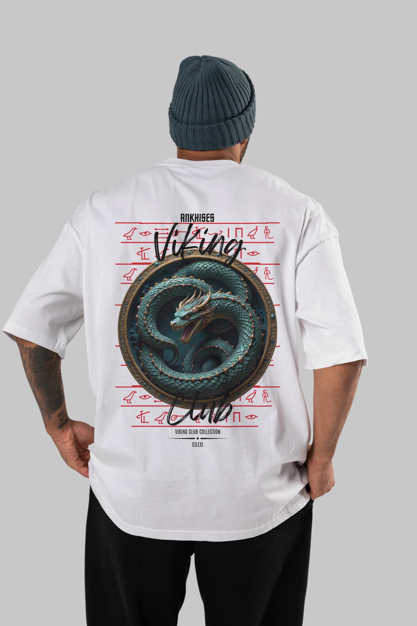 Viking Mitolojisi Serisi 25 Arka Baskılı Oversize t-shirt Erkek Kadın %100 Pamuk Bisiklet Yaka tişort