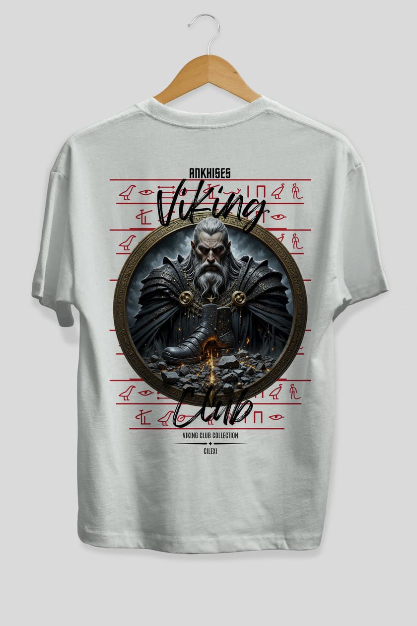 Viking Mitolojisi Serisi 22 Arka Baskılı Oversize t-shirt Erkek Kadın %100 Pamuk Bisiklet Yaka tişort