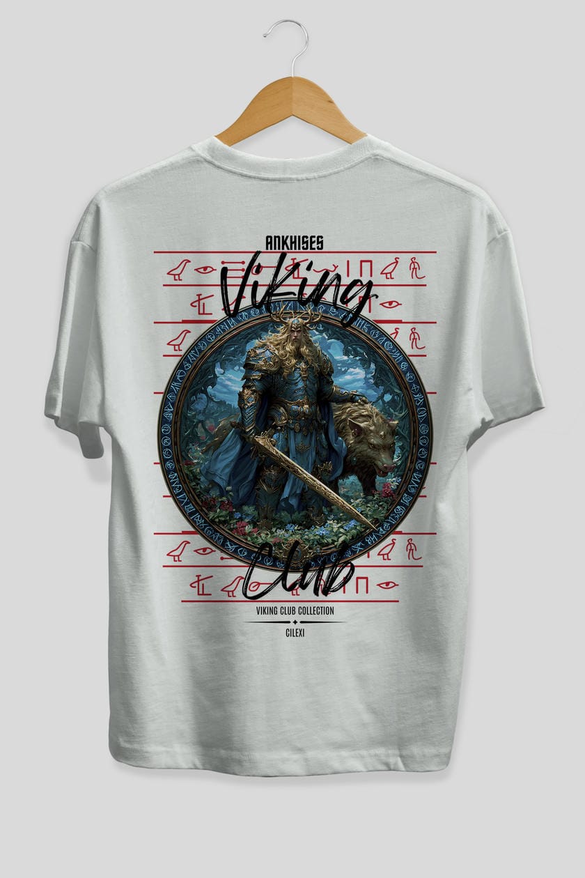 Freyr Baskılı Oversize t-shirt Erkek Kadın %100 Pamuk Bisiklet Yaka tişort