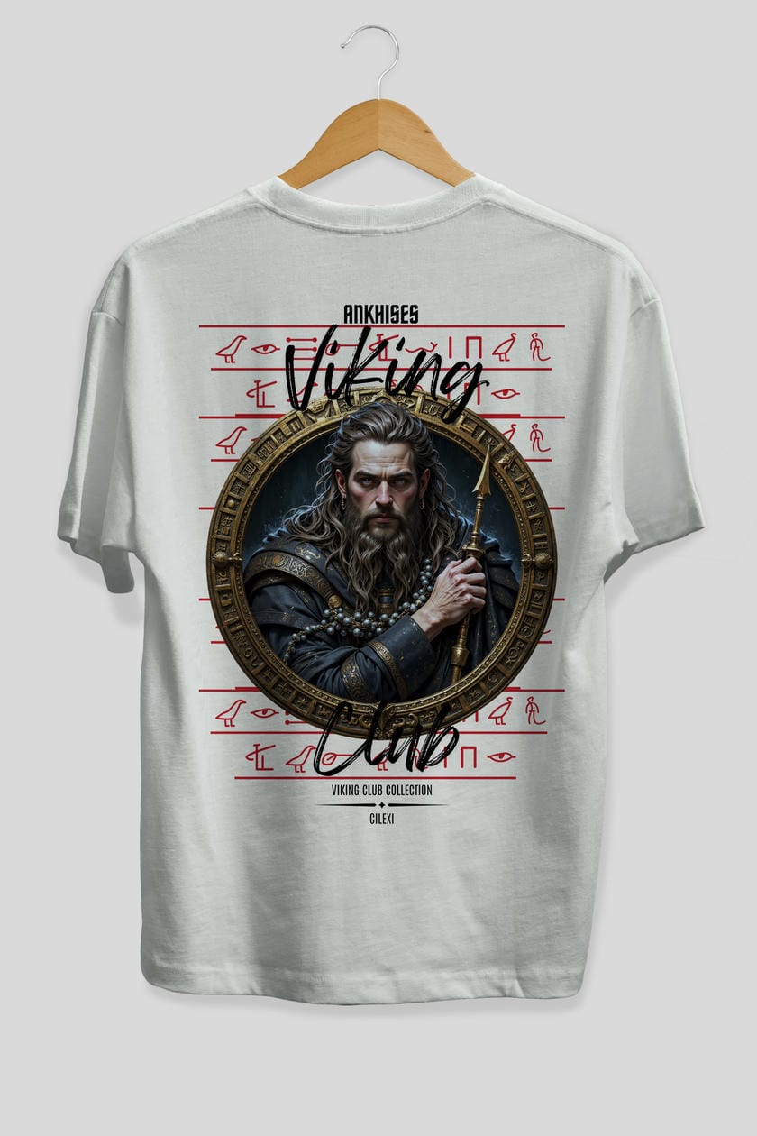 Viking Mitolojisi Serisi 12 Arka Baskılı Oversize t-shirt Erkek Kadın %100 Pamuk Bisiklet Yaka tişort