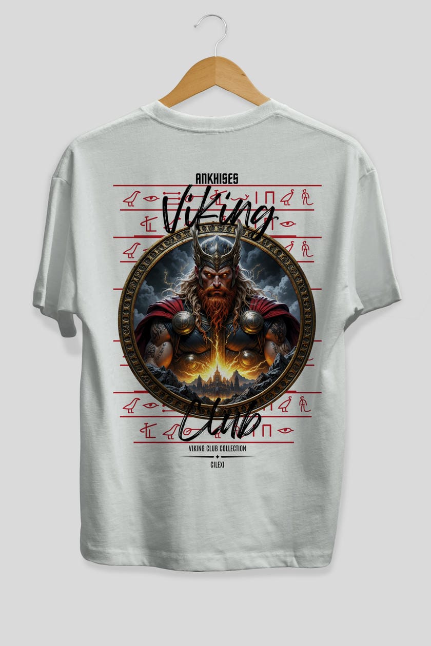 Thor 1 Arka Baskılı Oversize t-shirt Erkek Kadın %100 Pamuk Bisiklet Yaka tişort