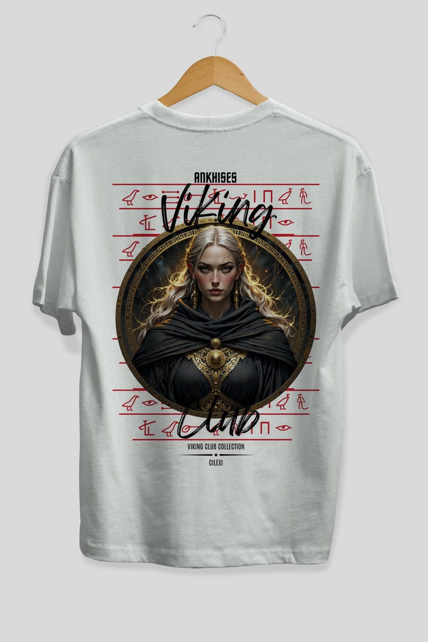Viking Mitolojisi Serisi 4 Arka Baskılı Oversize t-shirt Erkek Kadın %100 Pamuk Bisiklet Yaka tişort