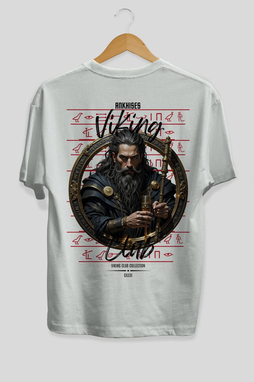 Viking Mitolojisi Serisi 20 Arka Baskılı Oversize t-shirt Erkek Kadın %100 Pamuk Bisiklet Yaka tişort