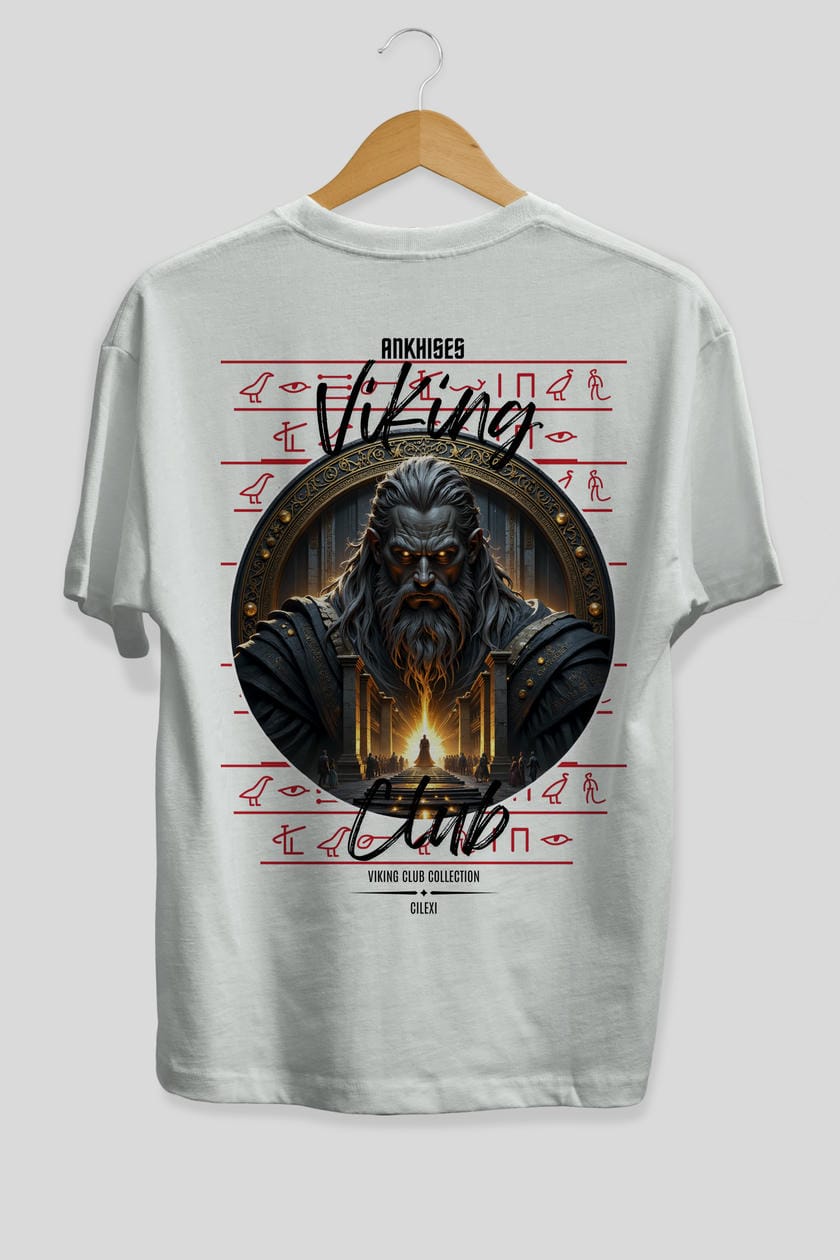 Odin 3 Arka Baskılı Oversize t-shirt Erkek Kadın %100 Pamuk Bisiklet Yaka tişort