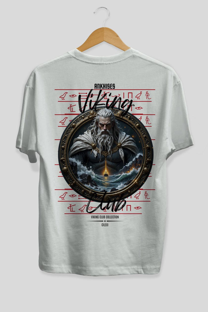 Viking Mitolojisi Serisi 13 Arka Baskılı Oversize t-shirt Erkek Kadın %100 Pamuk Bisiklet Yaka tişort