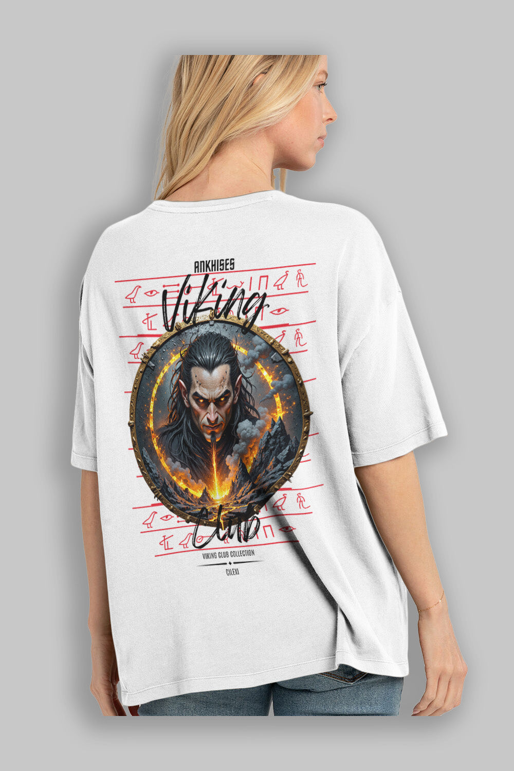 Loke 2 Arka Baskılı Oversize t-shirt Erkek Kadın %100 Pamuk Bisiklet Yaka tişort