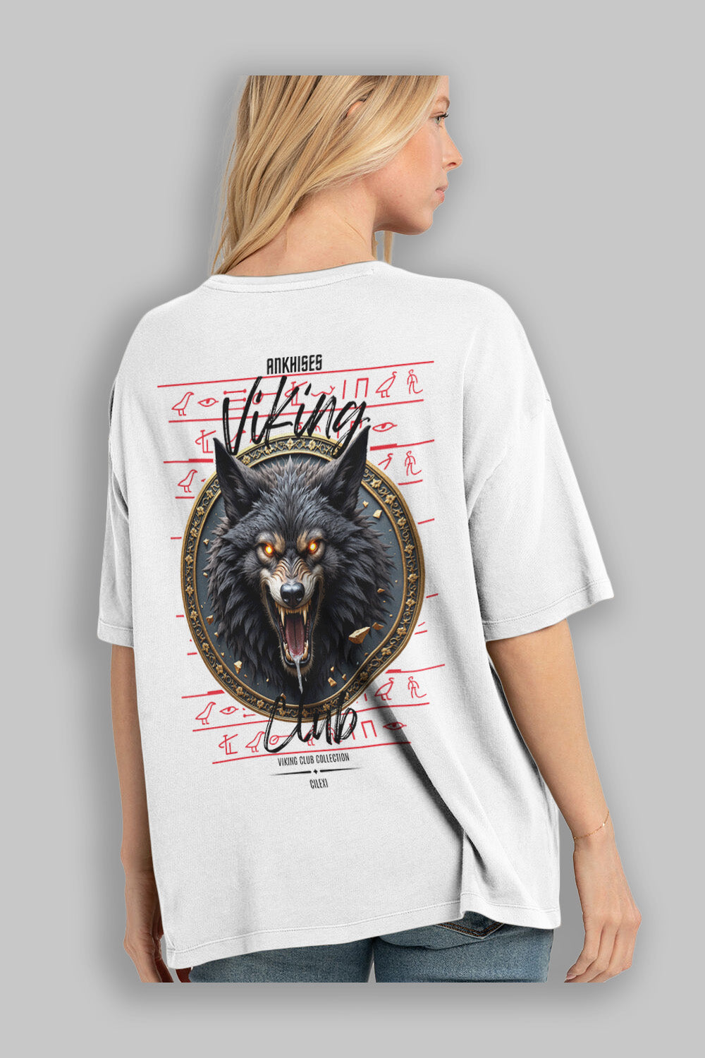 Viking Mitolojisi Serisi 27 Arka Baskılı Oversize t-shirt Erkek Kadın %100 Pamuk Bisiklet Yaka tişort