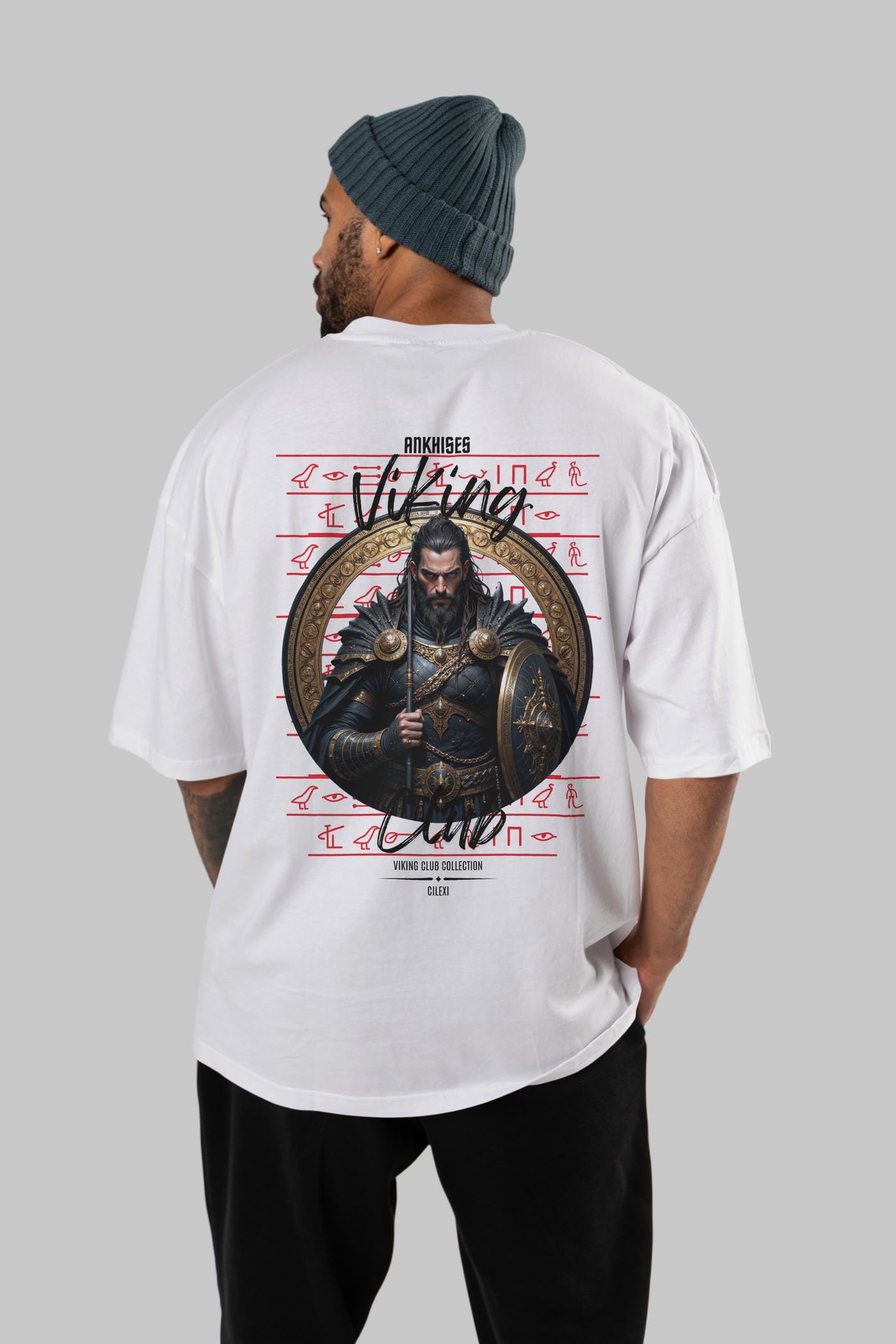 Viking Mitolojisi Serisi 6 Arka Baskılı Oversize t-shirt Erkek Kadın %100 Pamuk Bisiklet Yaka tişort