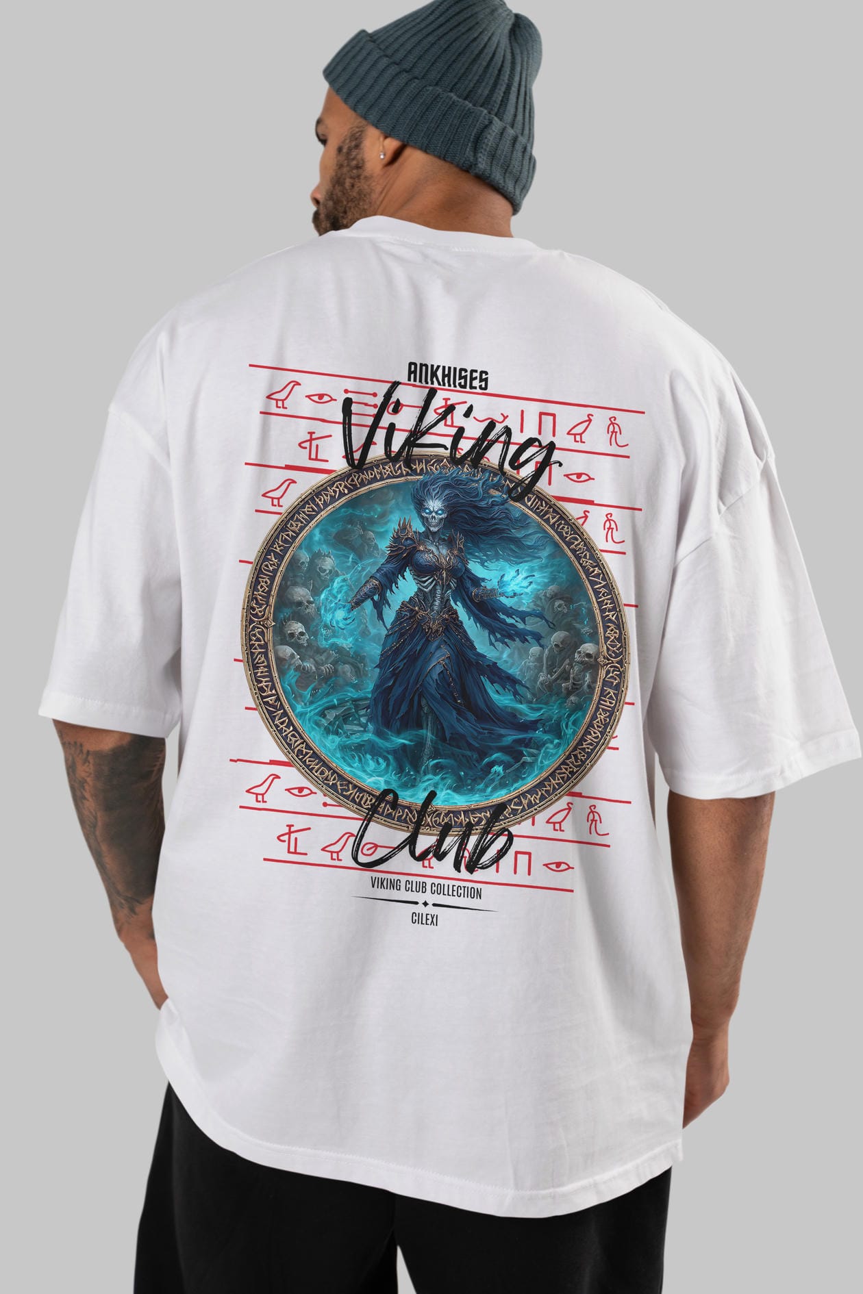Hel Baskılı Oversize t-shirt Erkek Kadın %100 Pamuk Bisiklet Yaka tişort