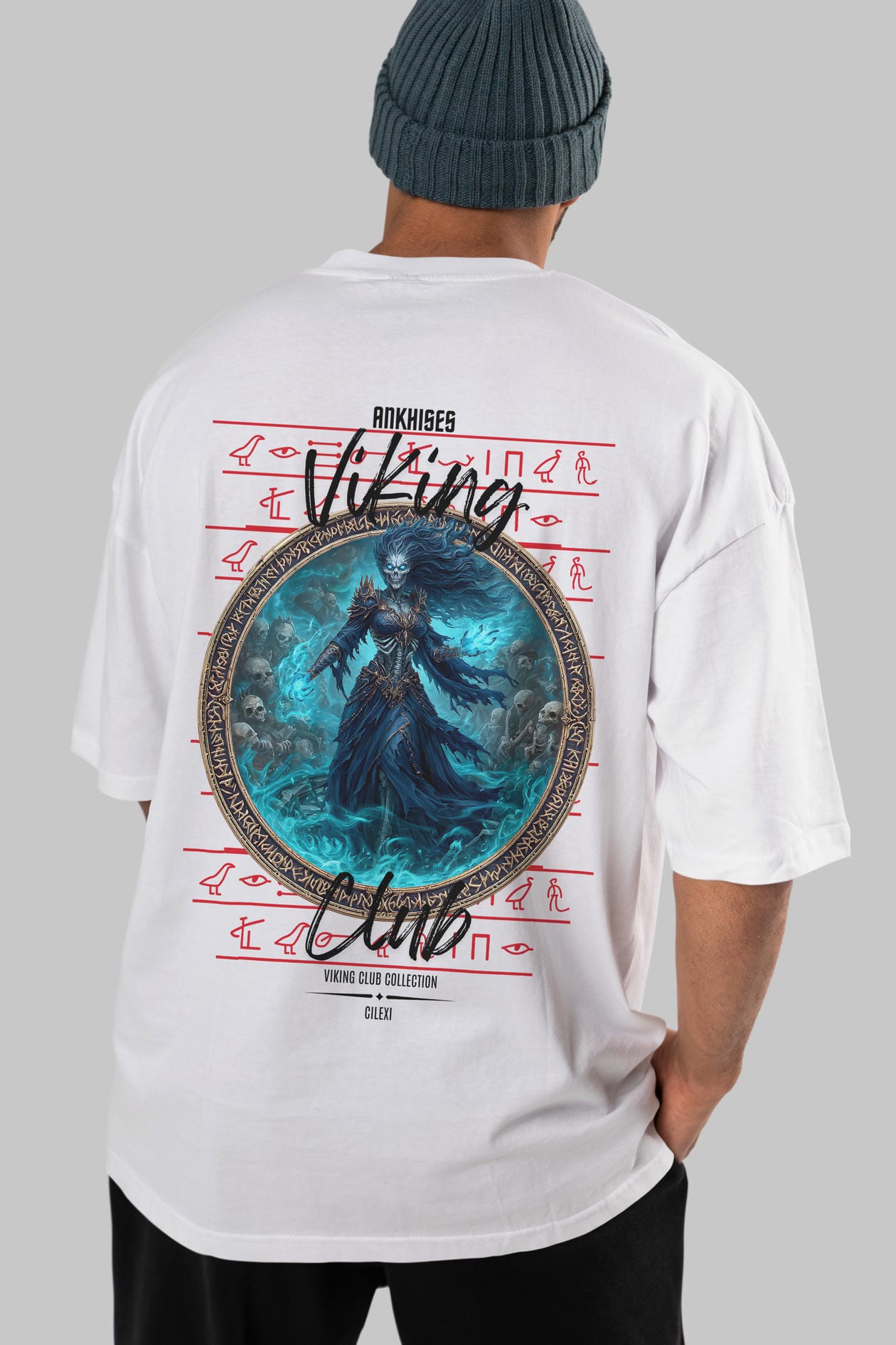 Hel Baskılı Oversize t-shirt Erkek Kadın %100 Pamuk Bisiklet Yaka tişort