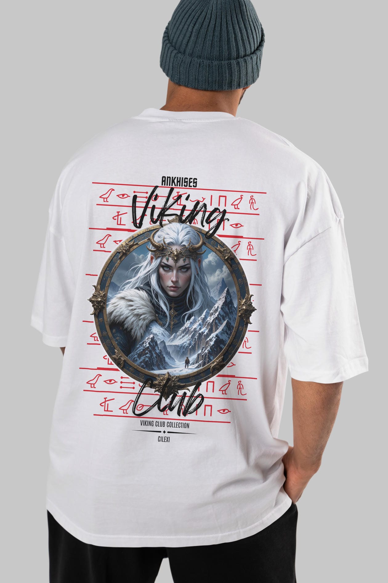 Viking Mitolojisi Serisi 19 Arka Baskılı Oversize t-shirt Erkek Kadın %100 Pamuk Bisiklet Yaka tişort
