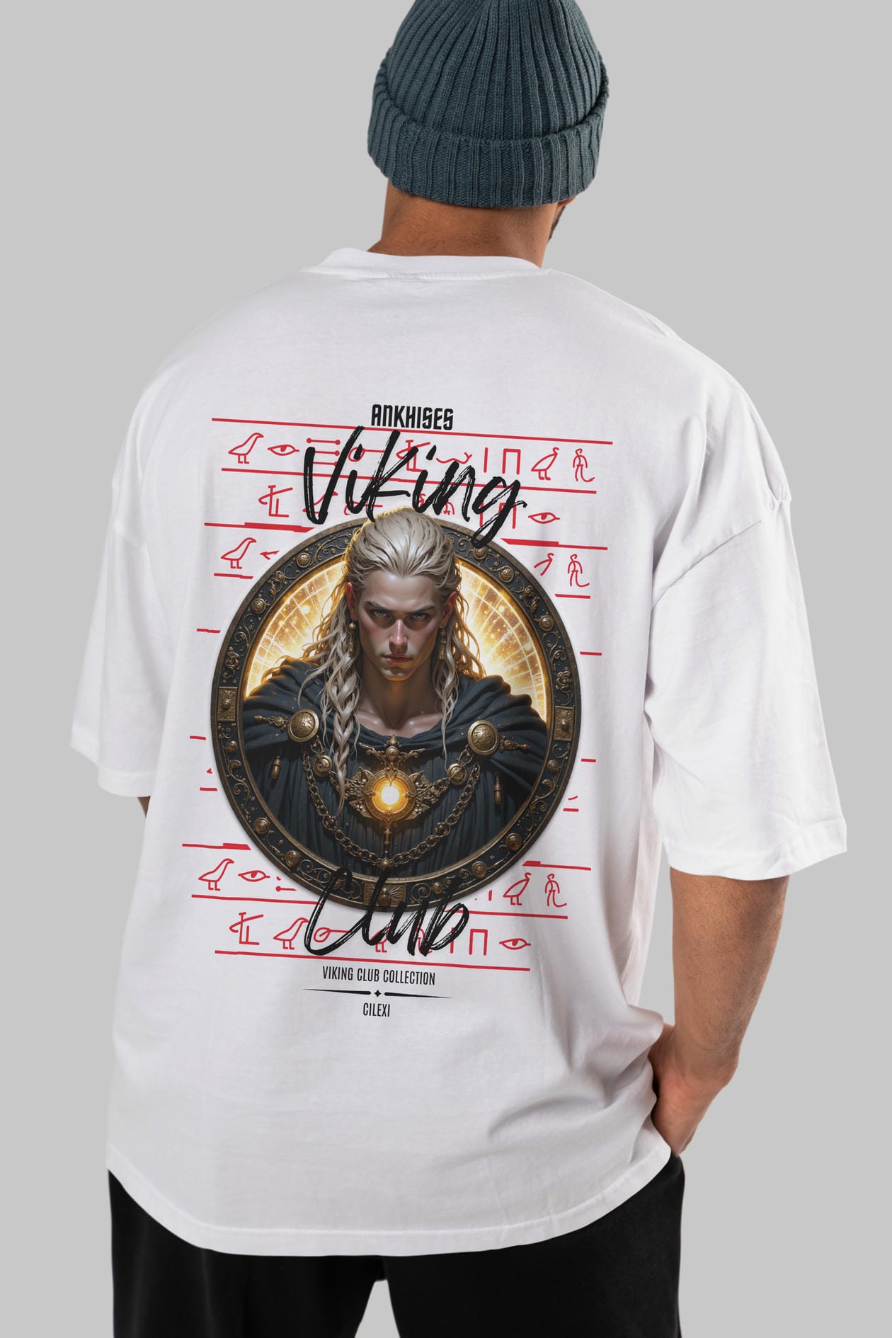 Viking Mitolojisi Serisi 14 Arka Baskılı Oversize t-shirt Erkek Kadın %100 Pamuk Bisiklet Yaka tişort
