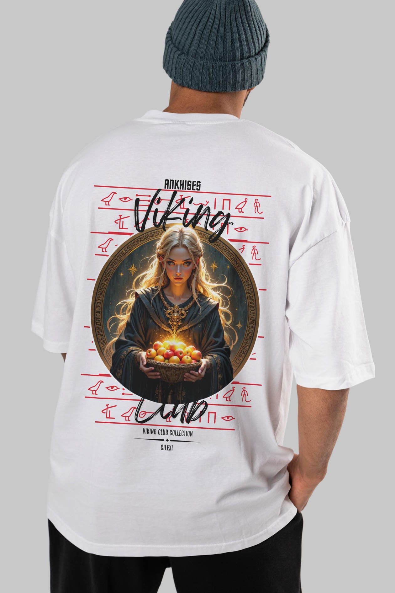Viking Mitolojisi Serisi 16 Arka Baskılı Oversize t-shirt Erkek Kadın %100 Pamuk Bisiklet Yaka tişort