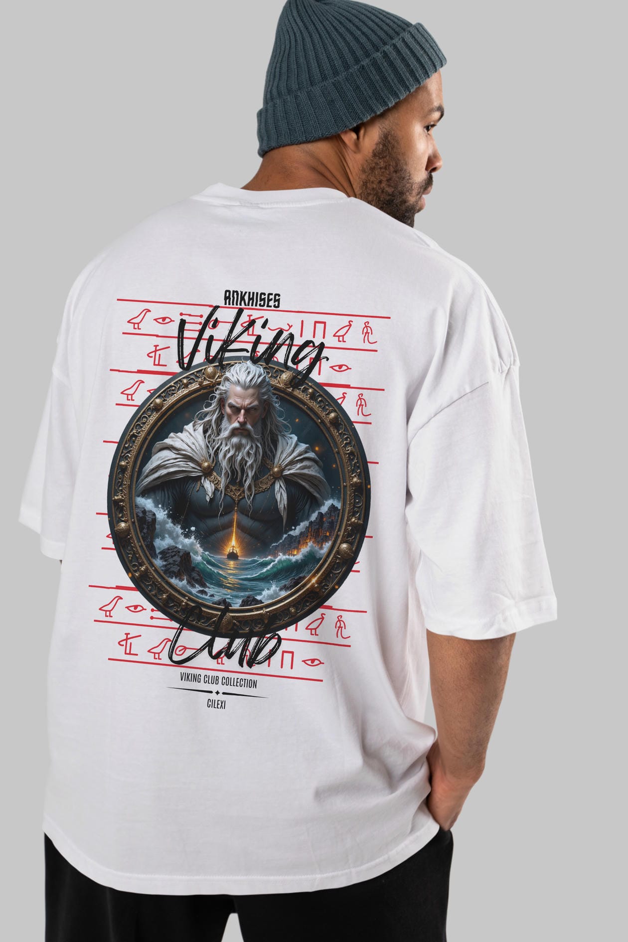 Viking Mitolojisi Serisi 13 Arka Baskılı Oversize t-shirt Erkek Kadın %100 Pamuk Bisiklet Yaka tişort