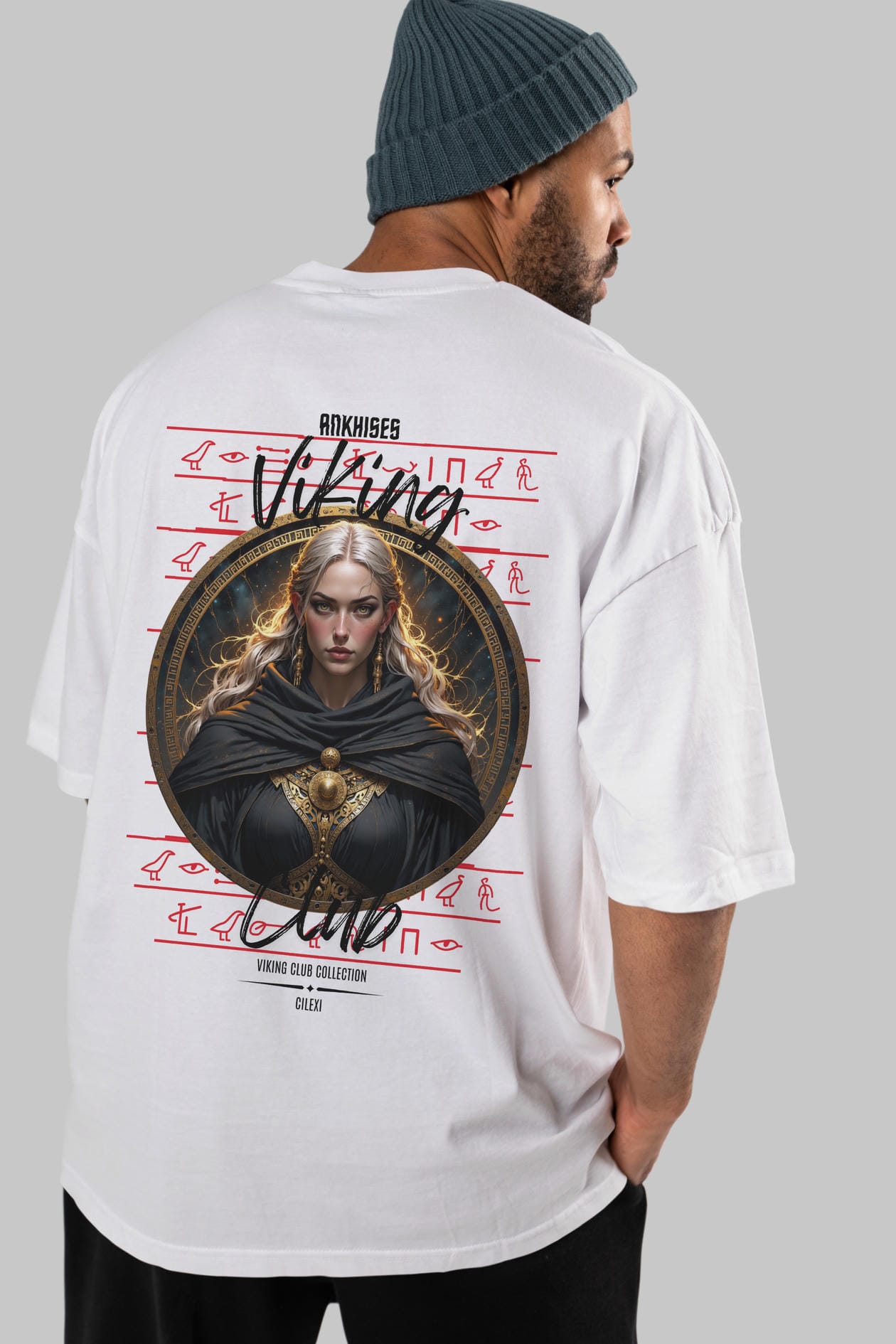 Viking Mitolojisi Serisi 4 Arka Baskılı Oversize t-shirt Erkek Kadın %100 Pamuk Bisiklet Yaka tişort