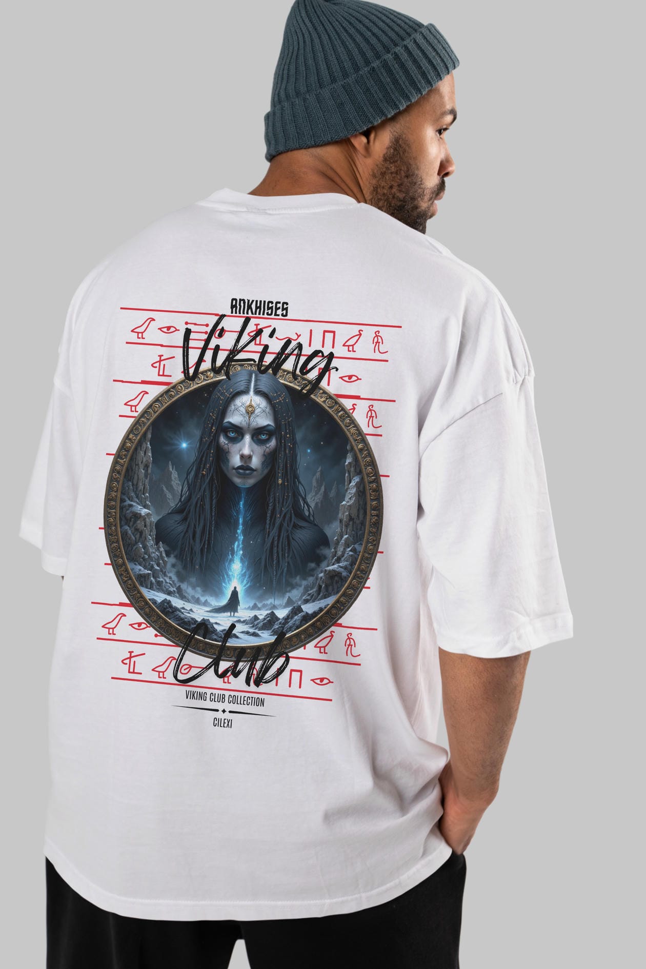 Viking Mitolojisi Serisi 11 Arka Baskılı Oversize t-shirt Erkek Kadın %100 Pamuk Bisiklet Yaka tişort