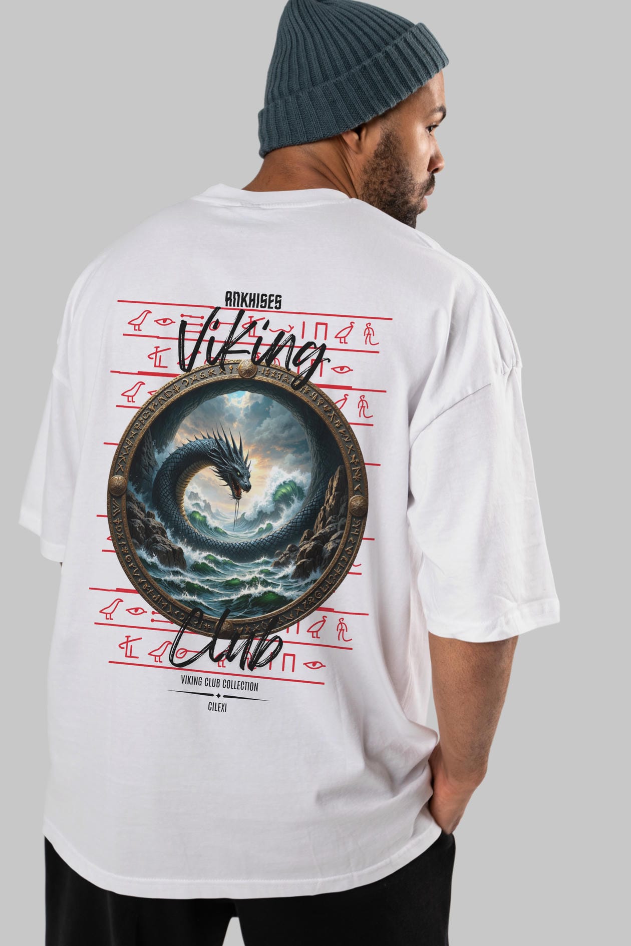 Viking Mitolojisi Serisi 26 Arka Baskılı Oversize t-shirt Erkek Kadın %100 Pamuk Bisiklet Yaka tişort