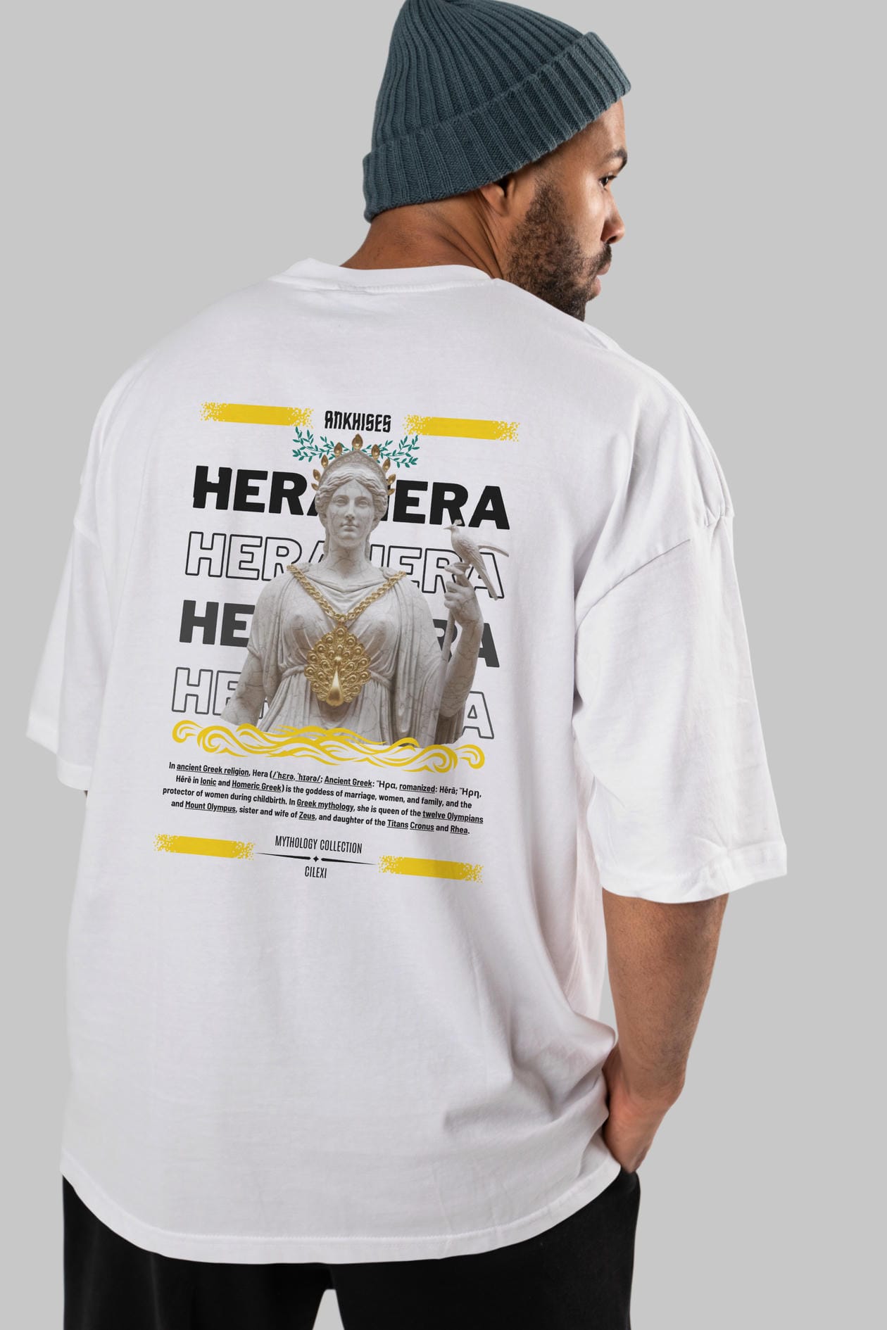 Hera 2 Arka Baskılı Oversize t-shirt Erkek Kadın %100 Pamuk Bisiklet Yaka tişort