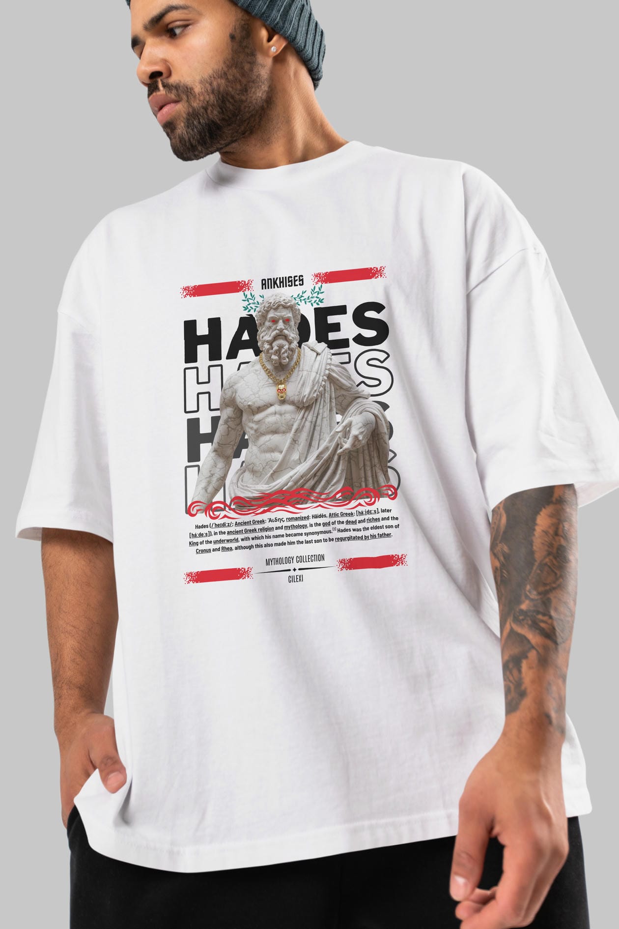 Hades 2 ön Baskılı Oversize t-shirt Erkek Kadın %100 Pamuk Bisiklet Yaka tişort