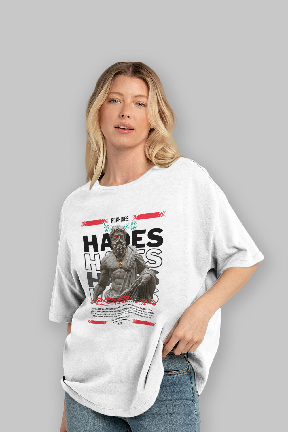 Hades 3 ön Baskılı Oversize t-shirt Erkek Kadın %100 Pamuk Bisiklet Yaka tişort